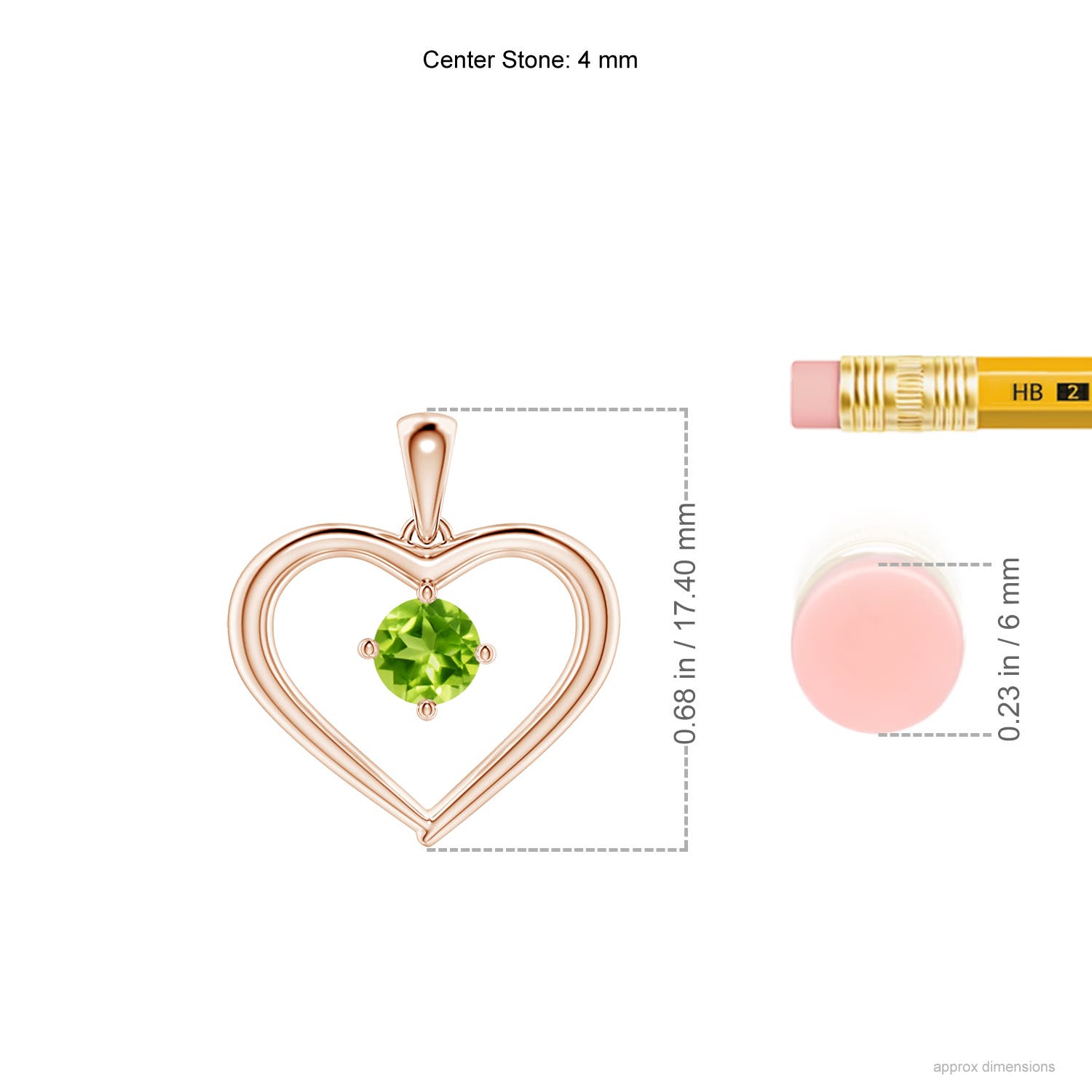 AAA - Peridot / 0.3 CT / 14 KT Rose Gold