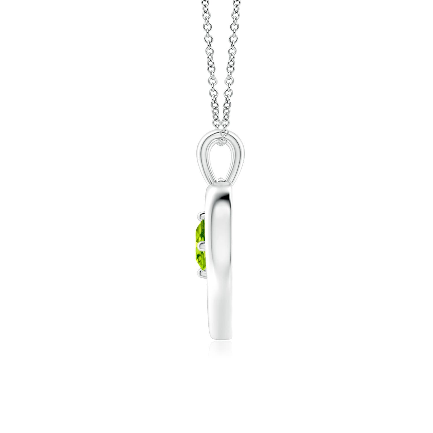 AAA - Peridot / 0.3 CT / 14 KT White Gold