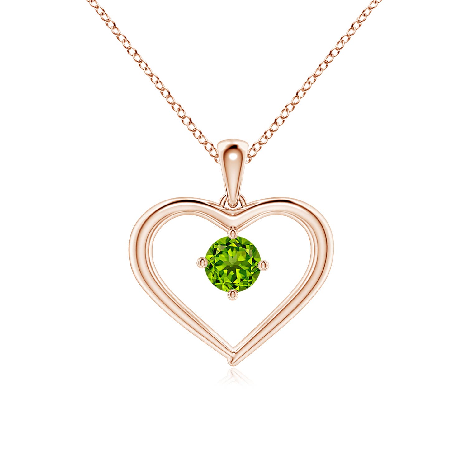 AAAA - Peridot / 0.3 CT / 14 KT Rose Gold