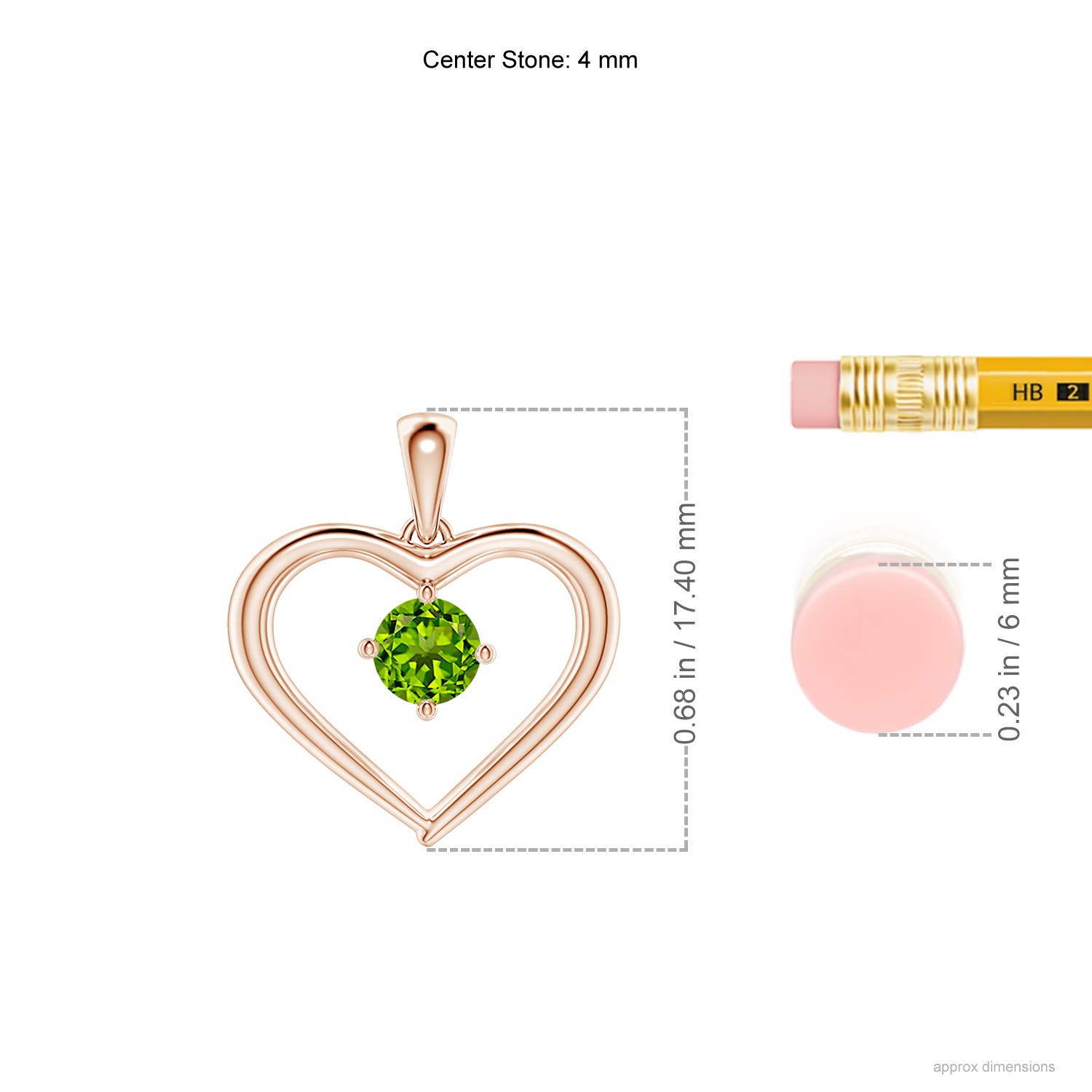 AAAA - Peridot / 0.3 CT / 14 KT Rose Gold