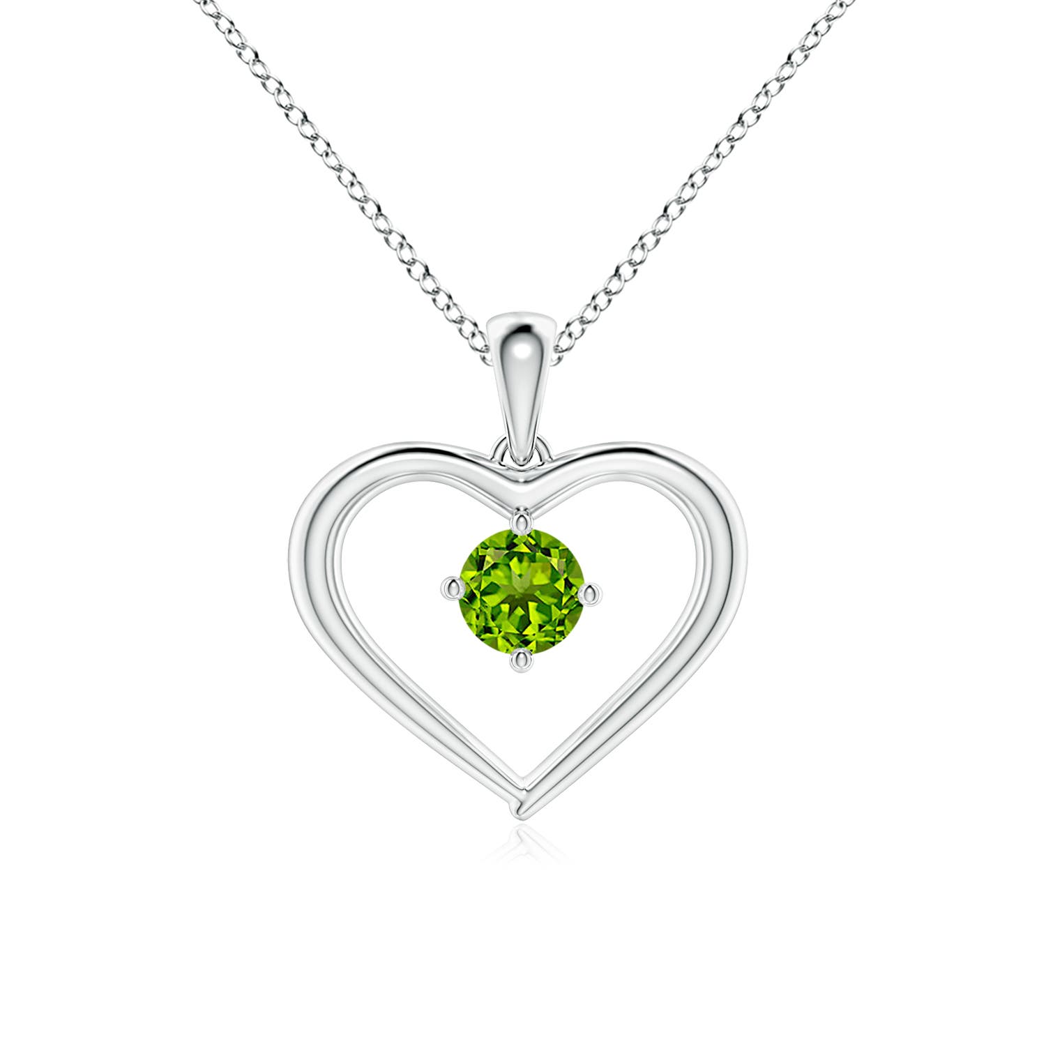 AAAA - Peridot / 0.3 CT / 14 KT White Gold