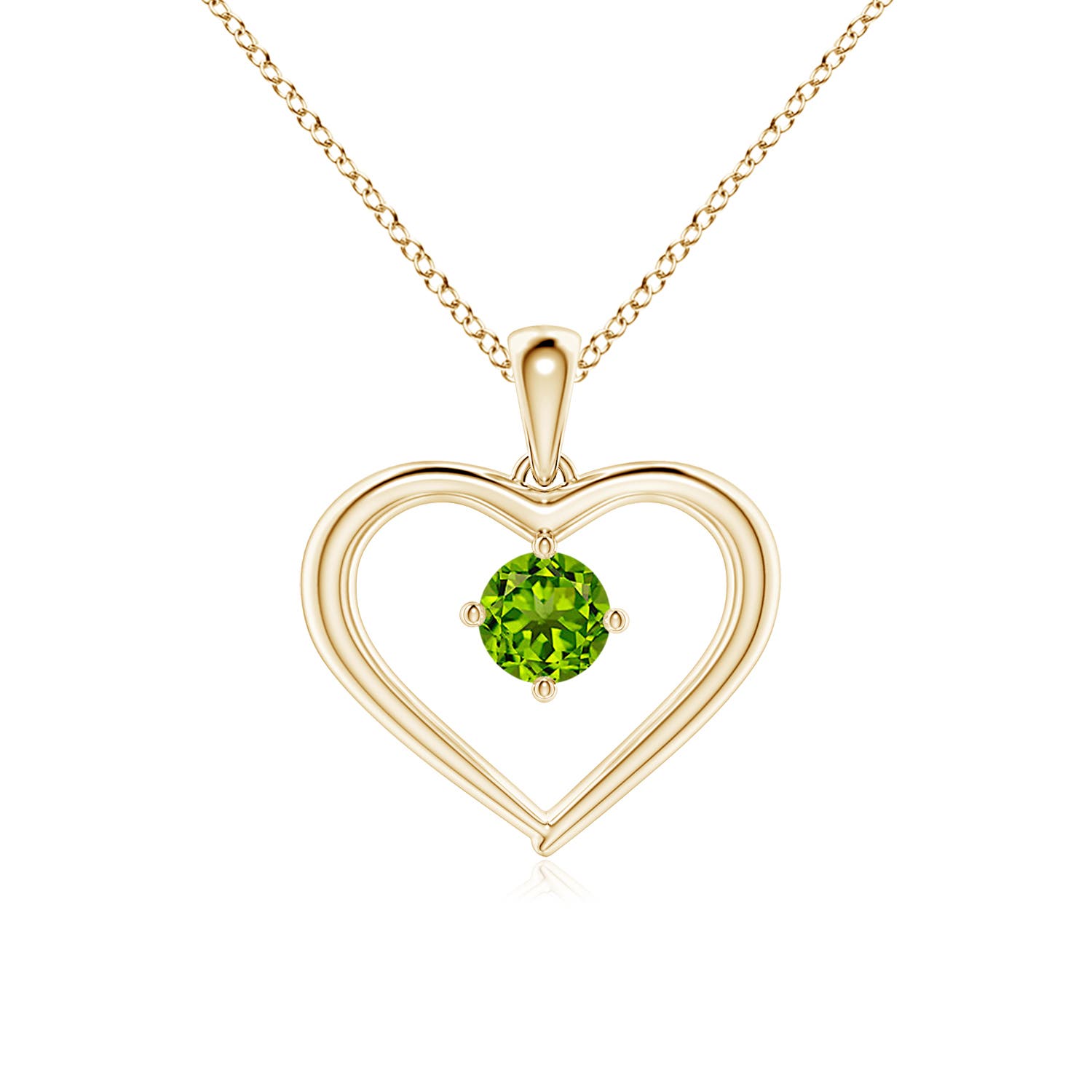 AAAA - Peridot / 0.3 CT / 14 KT Yellow Gold