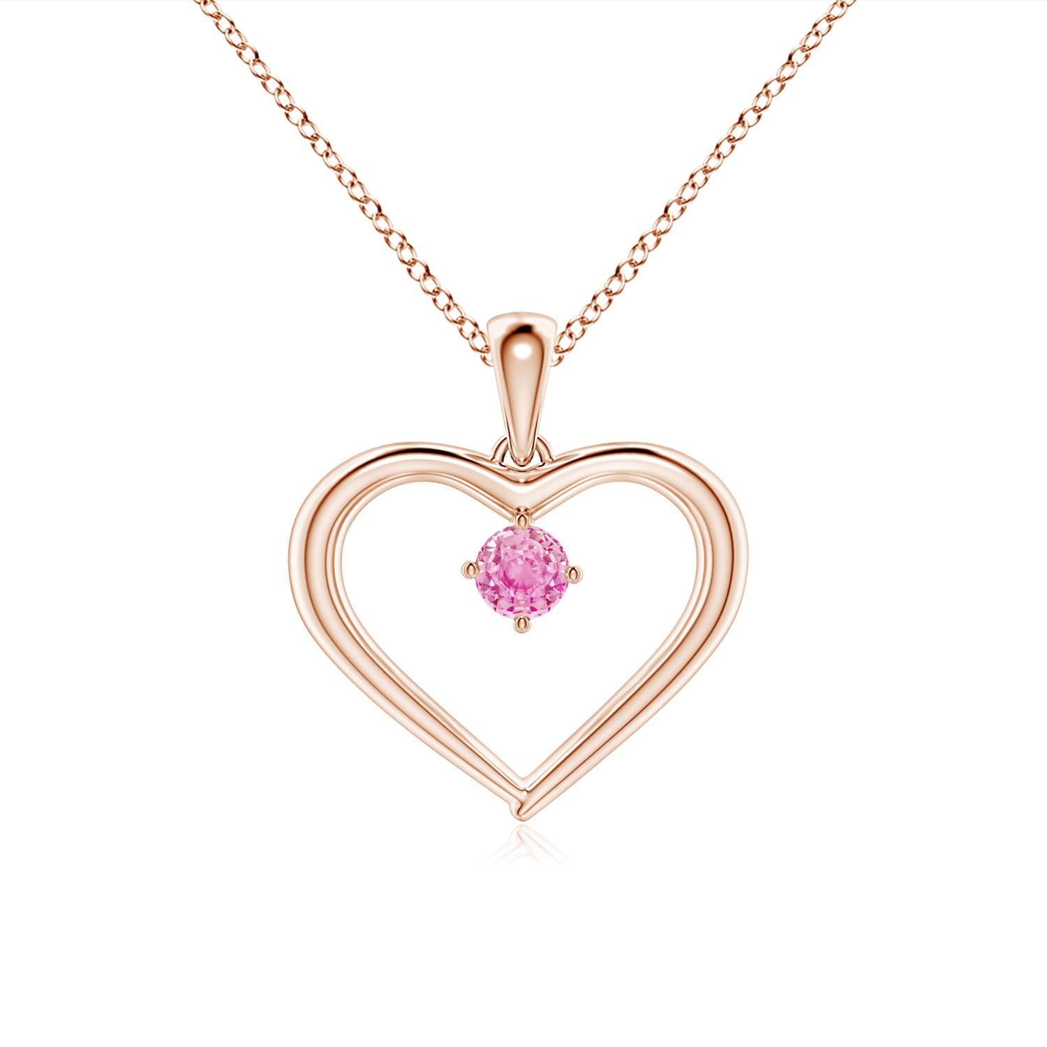 A - Pink Sapphire / 0.14 CT / 14 KT Rose Gold