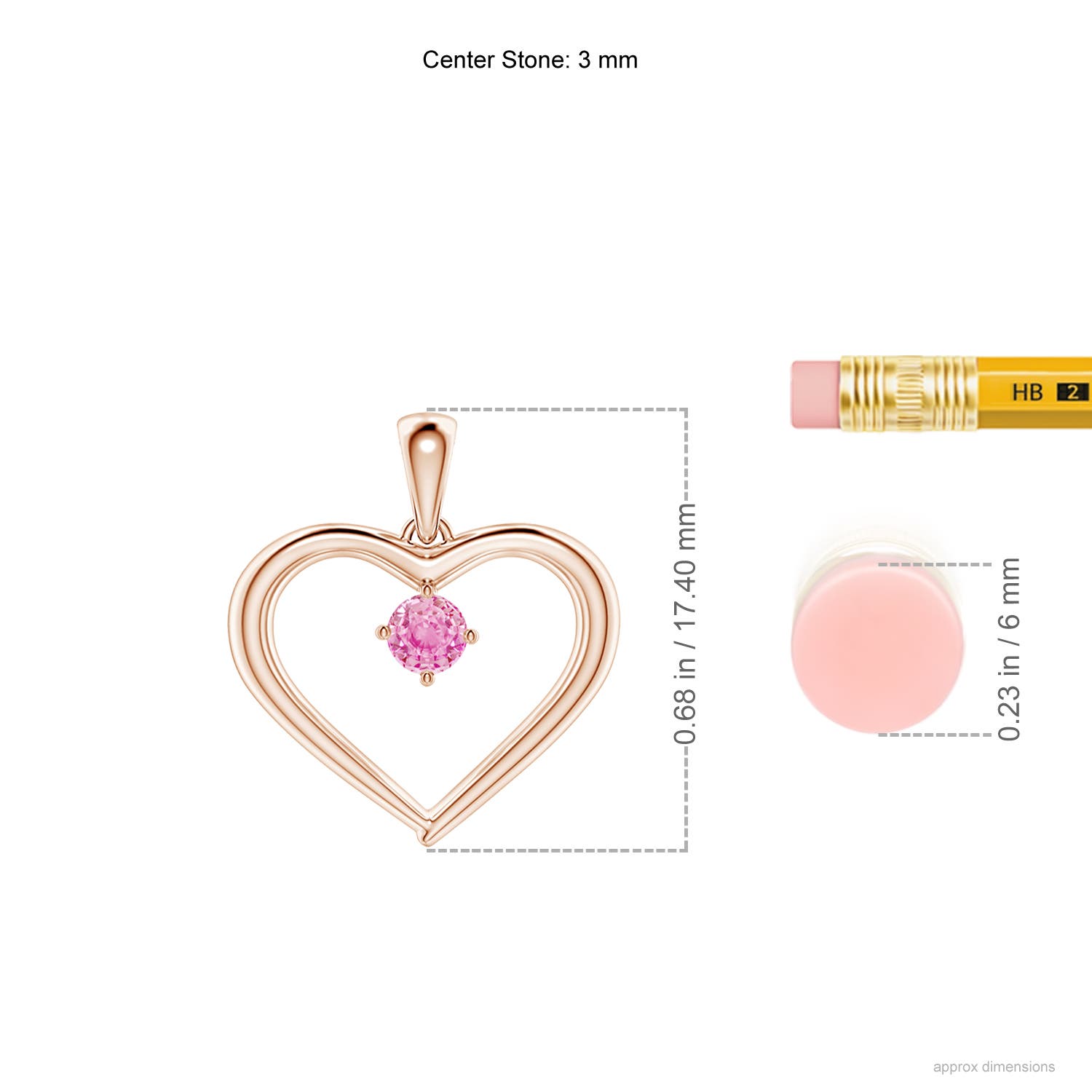 A - Pink Sapphire / 0.14 CT / 14 KT Rose Gold