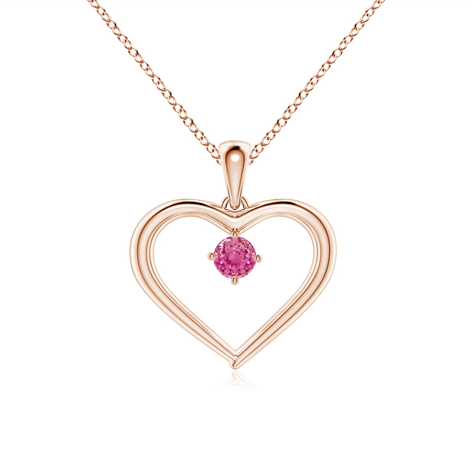 AAA - Pink Sapphire / 0.14 CT / 14 KT Rose Gold