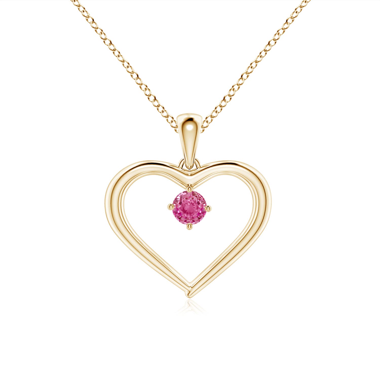 AAA - Pink Sapphire / 0.14 CT / 14 KT Yellow Gold