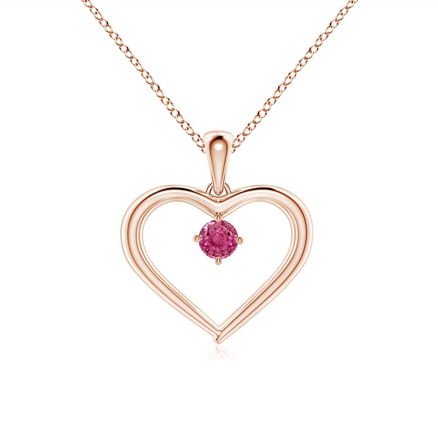 AAAA - Pink Sapphire / 0.14 CT / 14 KT Rose Gold