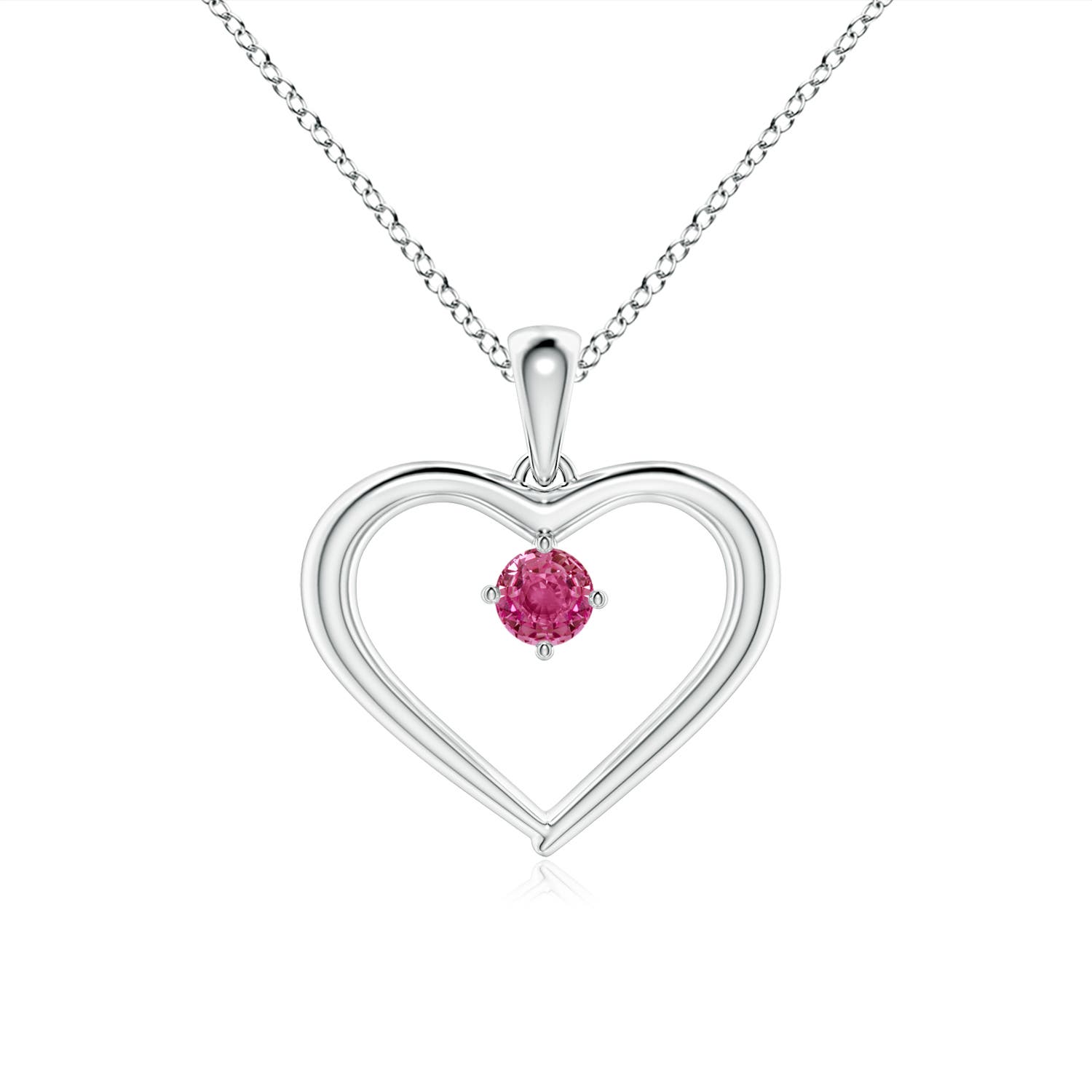 AAAA - Pink Sapphire / 0.14 CT / 14 KT White Gold