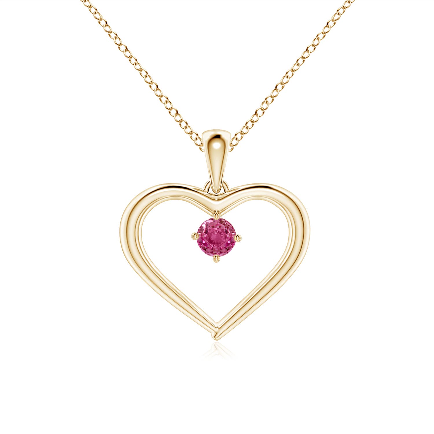 AAAA - Pink Sapphire / 0.14 CT / 14 KT Yellow Gold