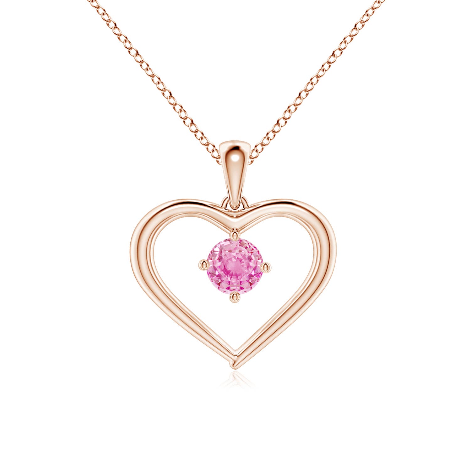 A - Pink Sapphire / 0.33 CT / 14 KT Rose Gold