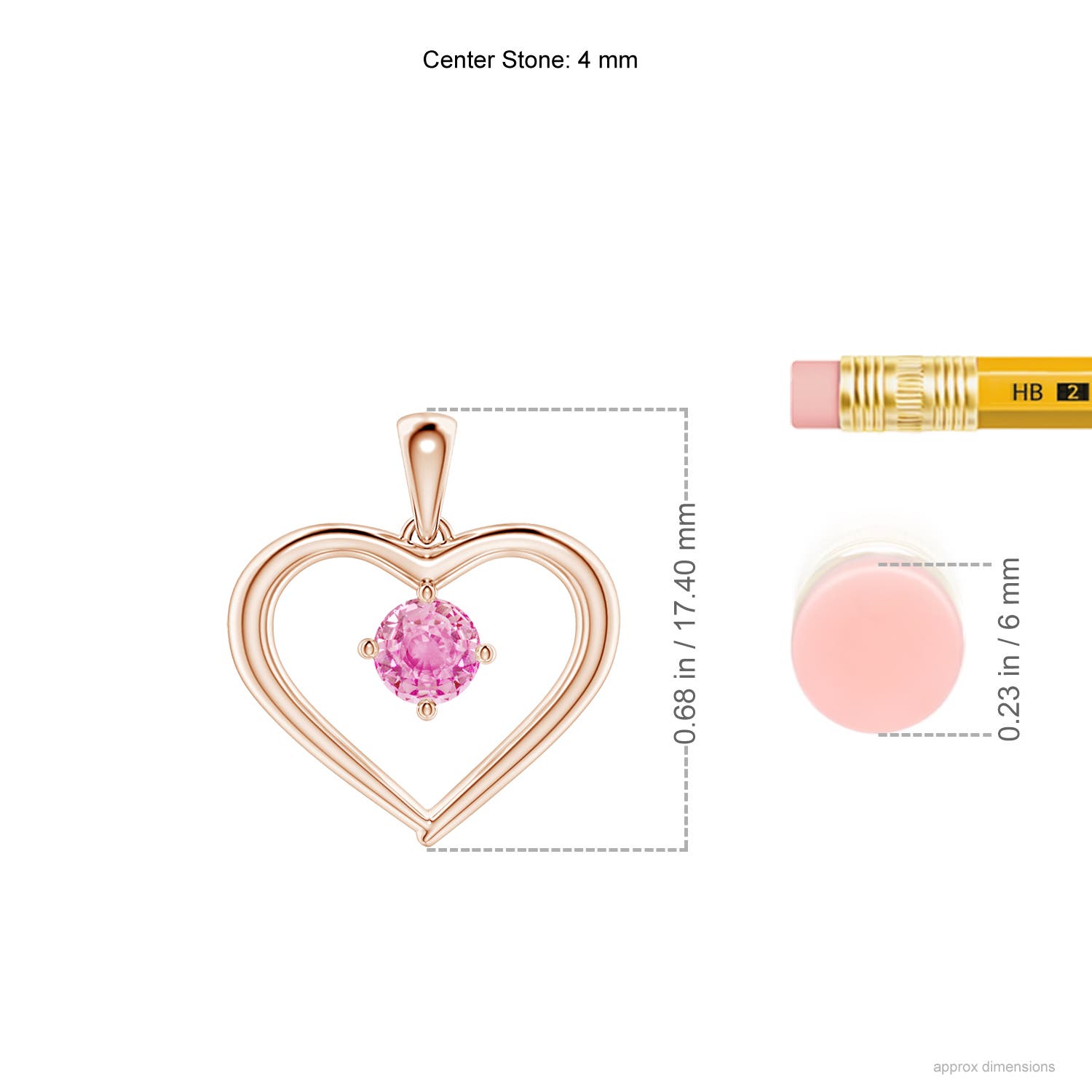 A - Pink Sapphire / 0.33 CT / 14 KT Rose Gold