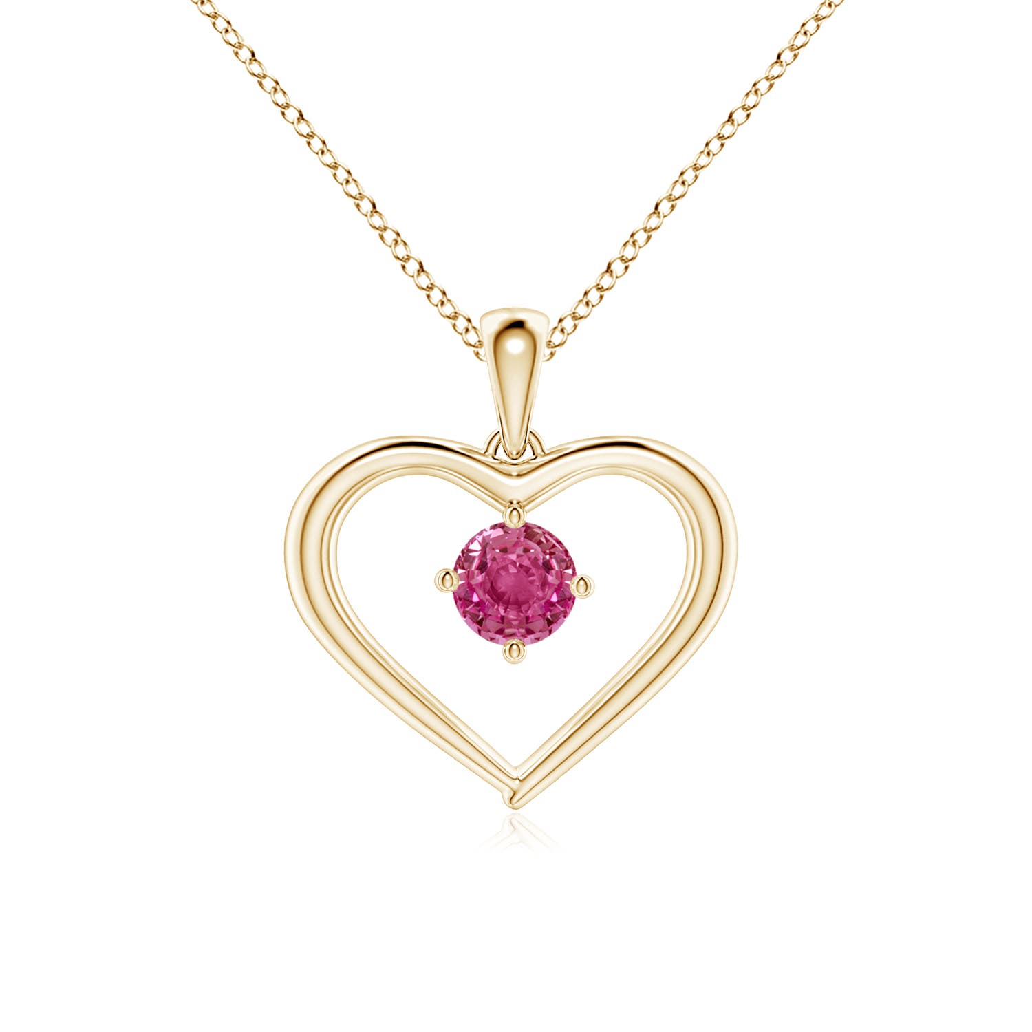 AAAA - Pink Sapphire / 0.33 CT / 14 KT Yellow Gold
