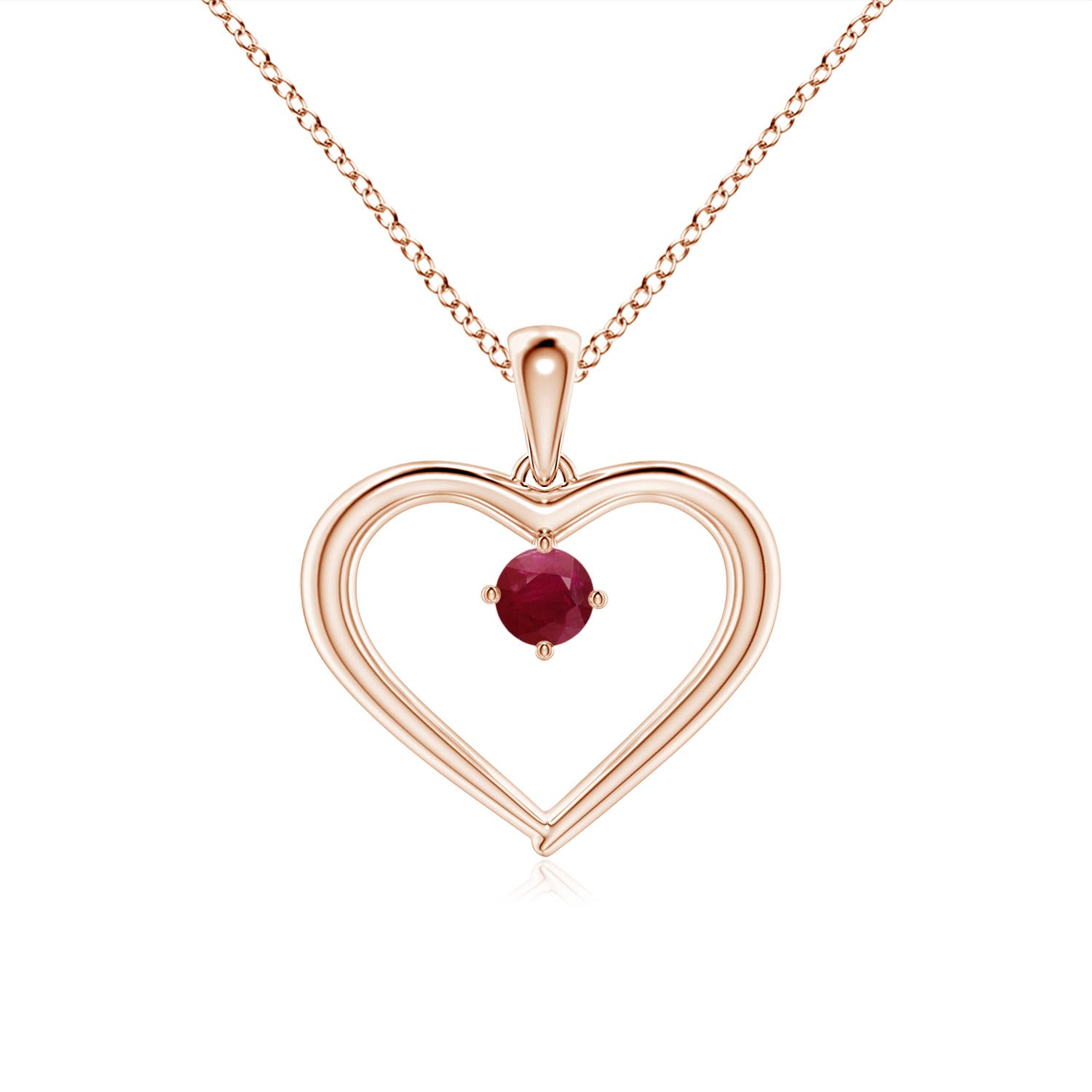 A - Ruby / 0.15 CT / 14 KT Rose Gold