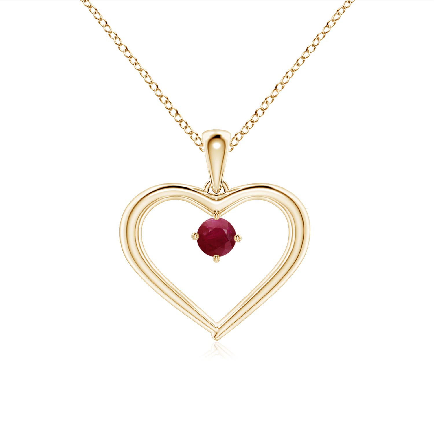 A - Ruby / 0.15 CT / 14 KT Yellow Gold