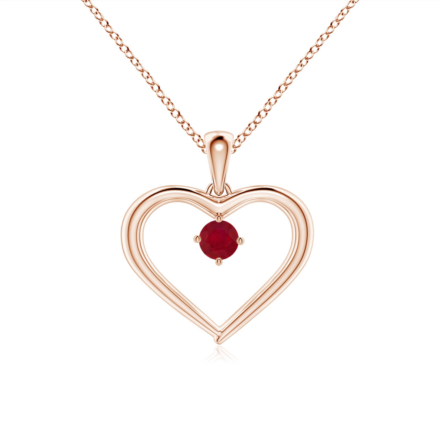 AA - Ruby / 0.15 CT / 14 KT Rose Gold