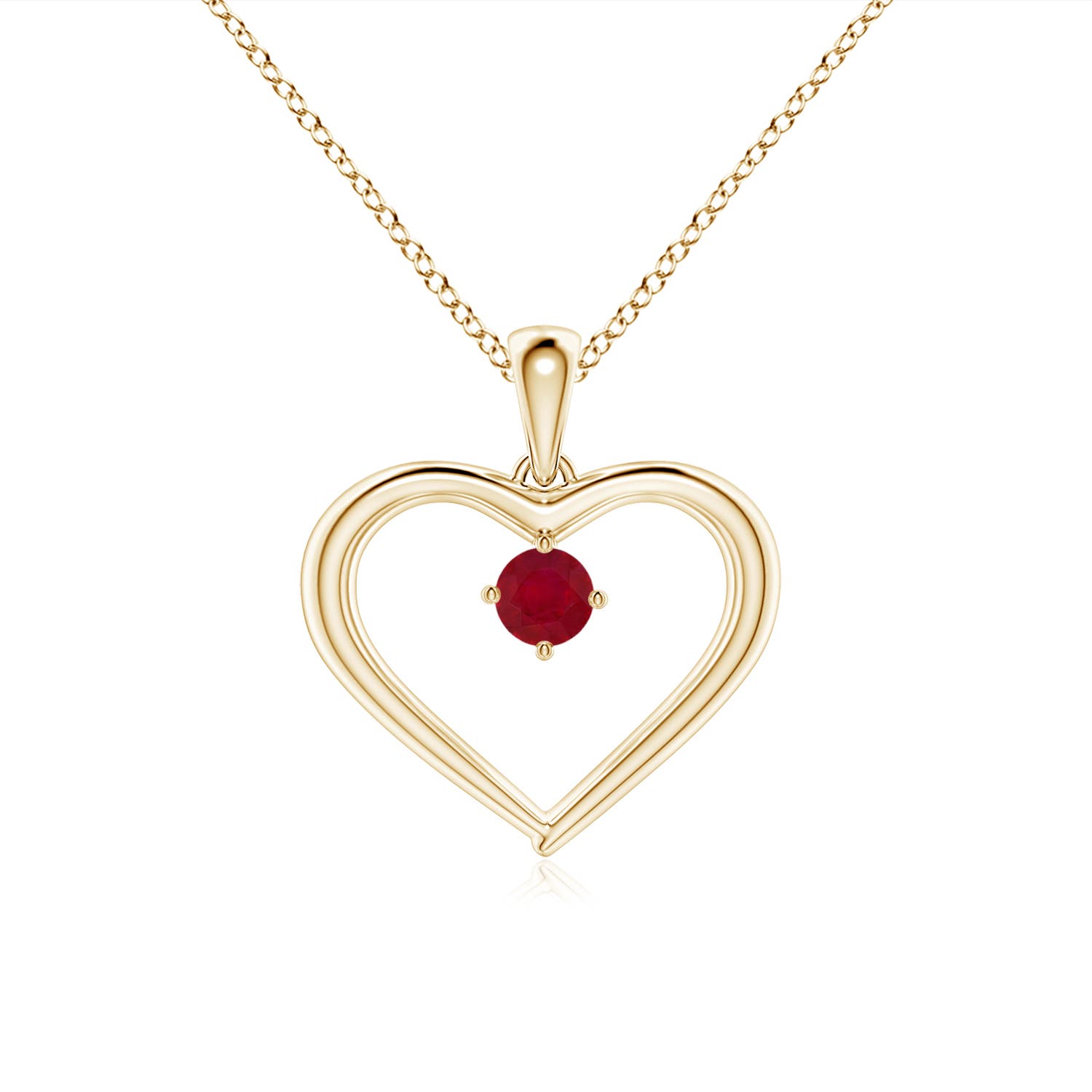 AA - Ruby / 0.15 CT / 14 KT Yellow Gold