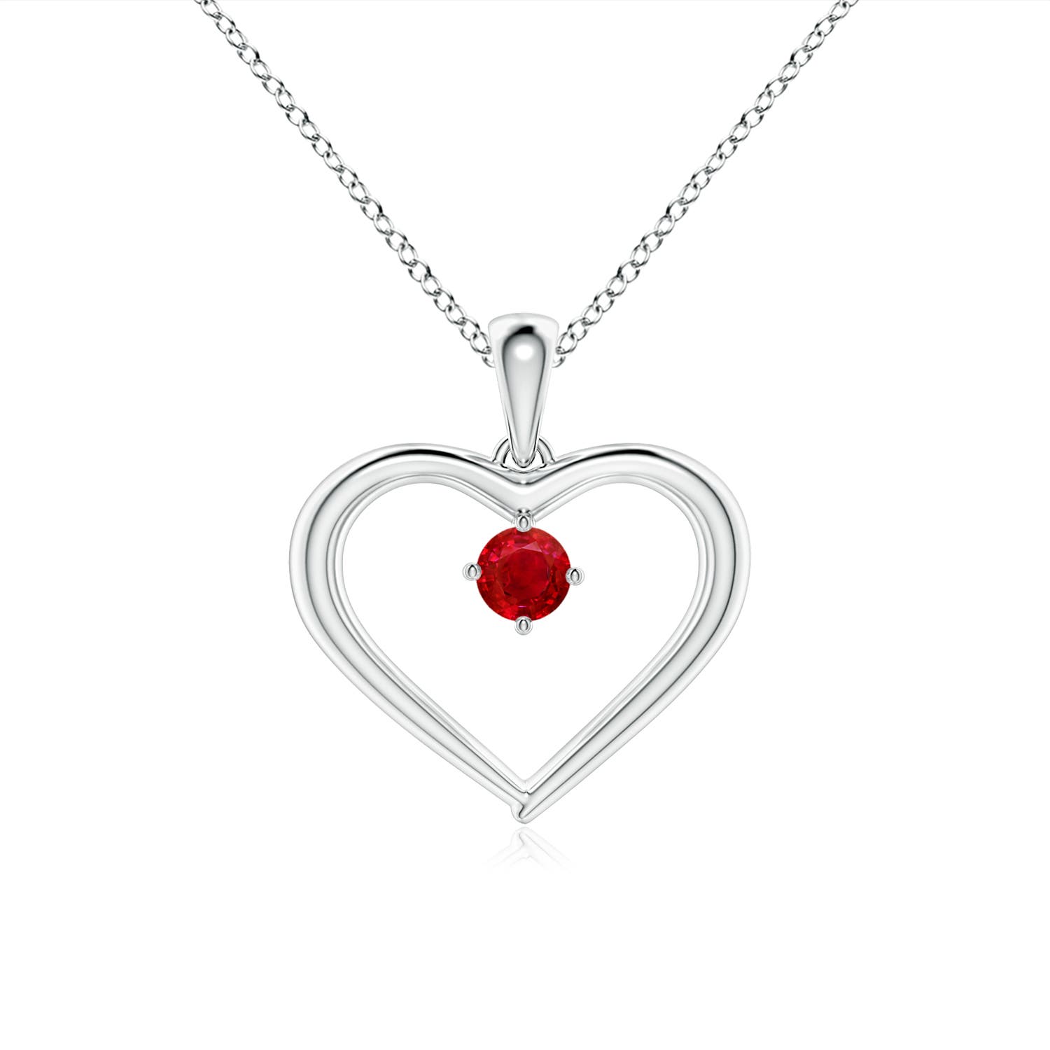 AAA - Ruby / 0.15 CT / 14 KT White Gold
