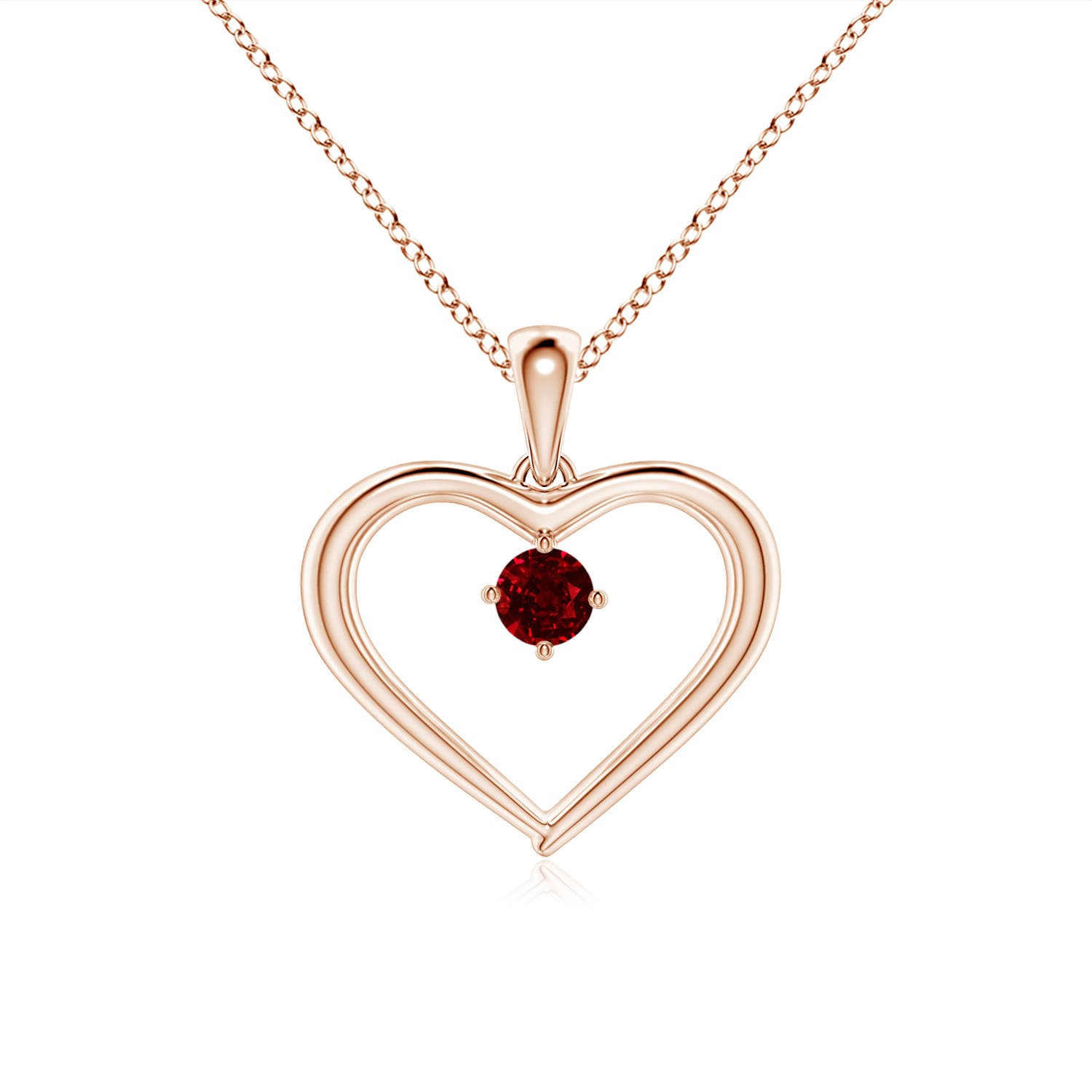 AAAA - Ruby / 0.15 CT / 14 KT Rose Gold