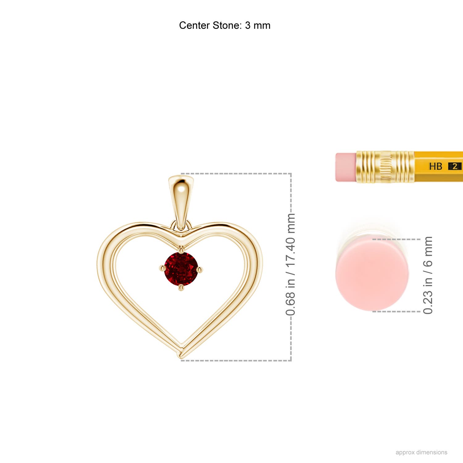 AAAA - Ruby / 0.15 CT / 14 KT Yellow Gold