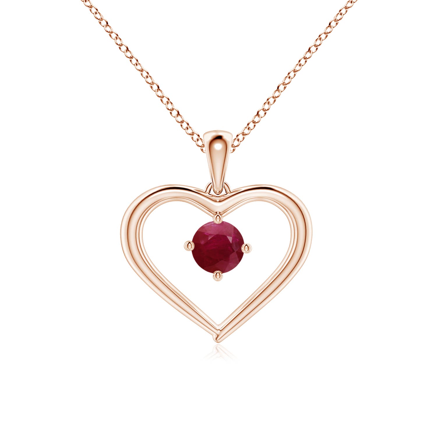 A - Ruby / 0.34 CT / 14 KT Rose Gold