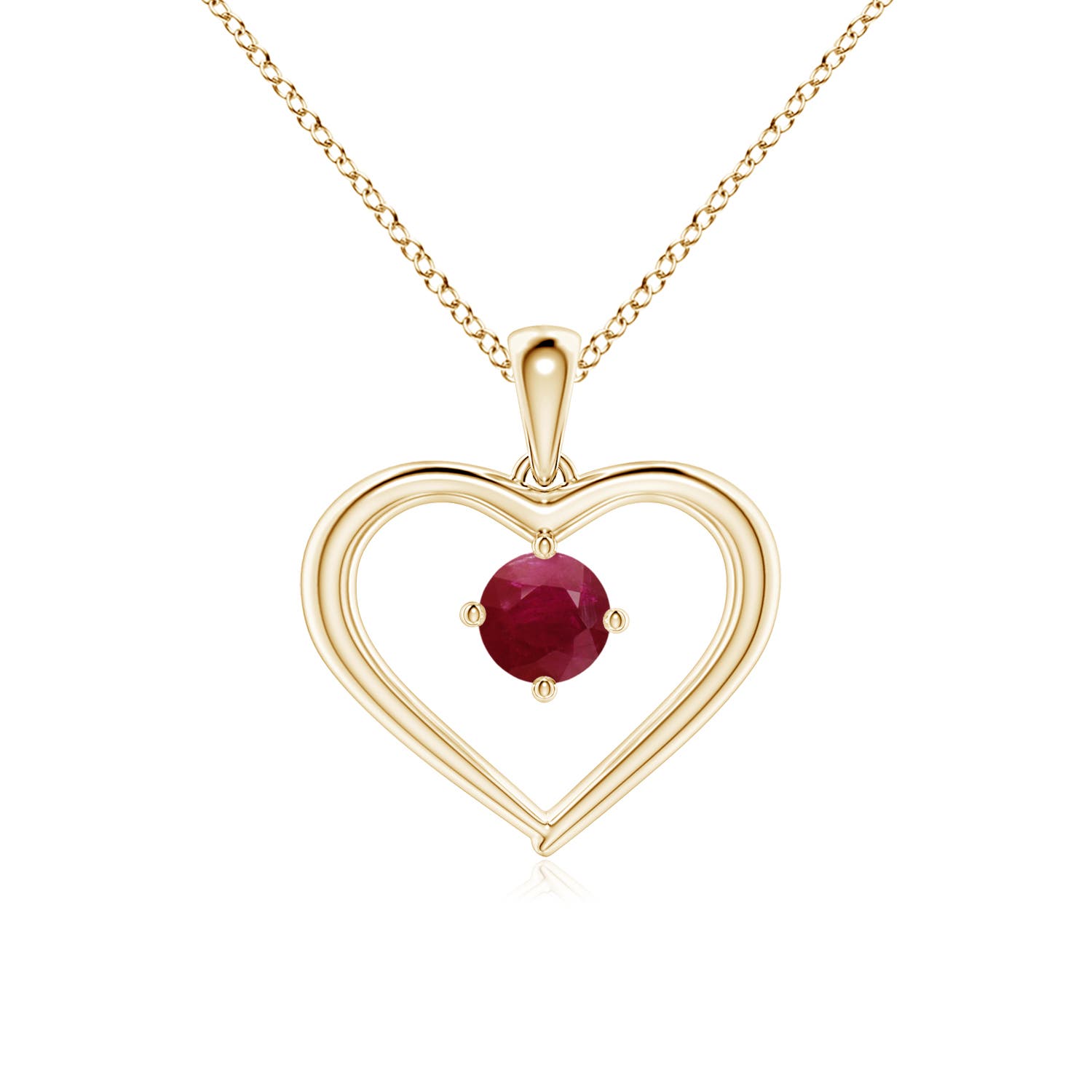 A - Ruby / 0.34 CT / 14 KT Yellow Gold