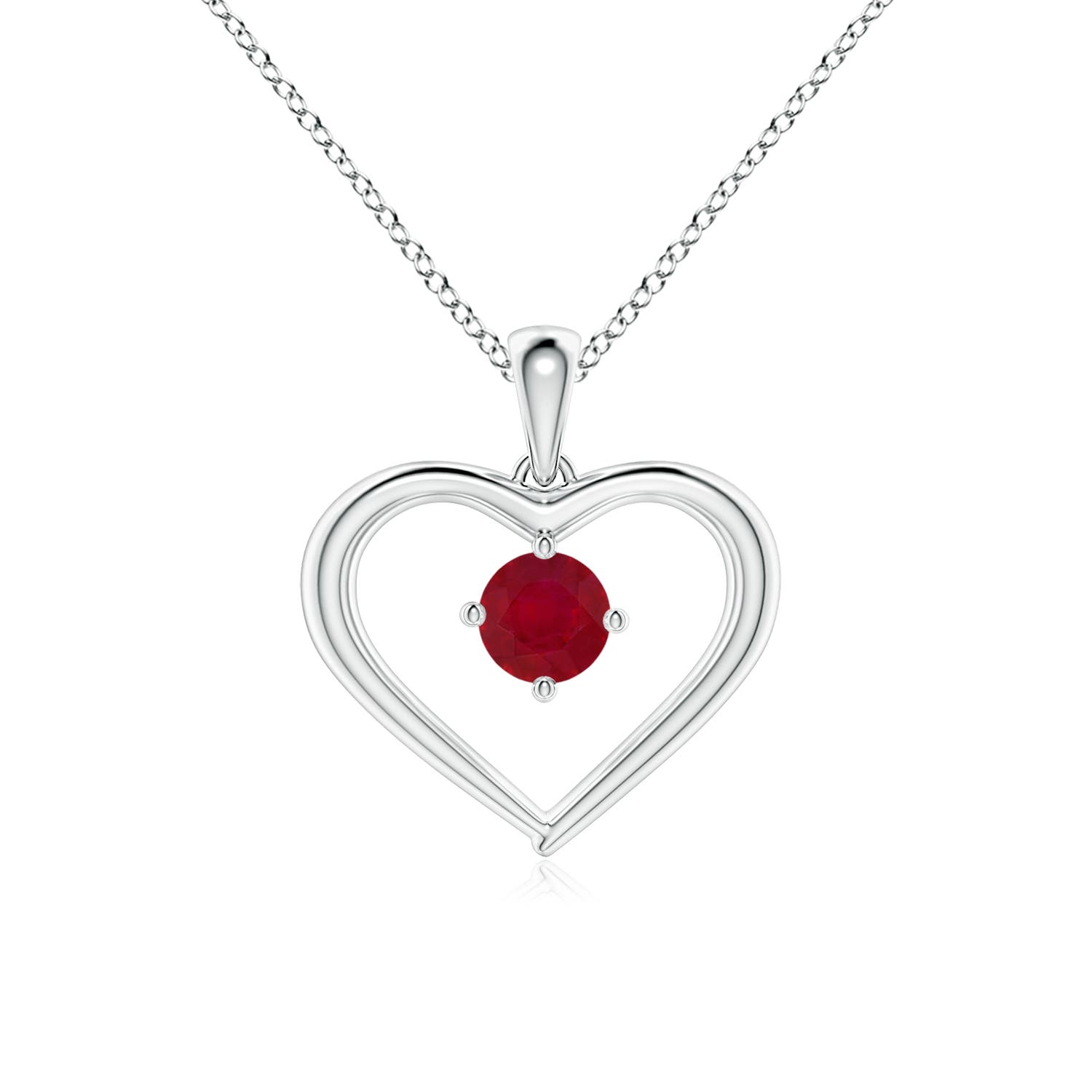 AA - Ruby / 0.34 CT / 14 KT White Gold
