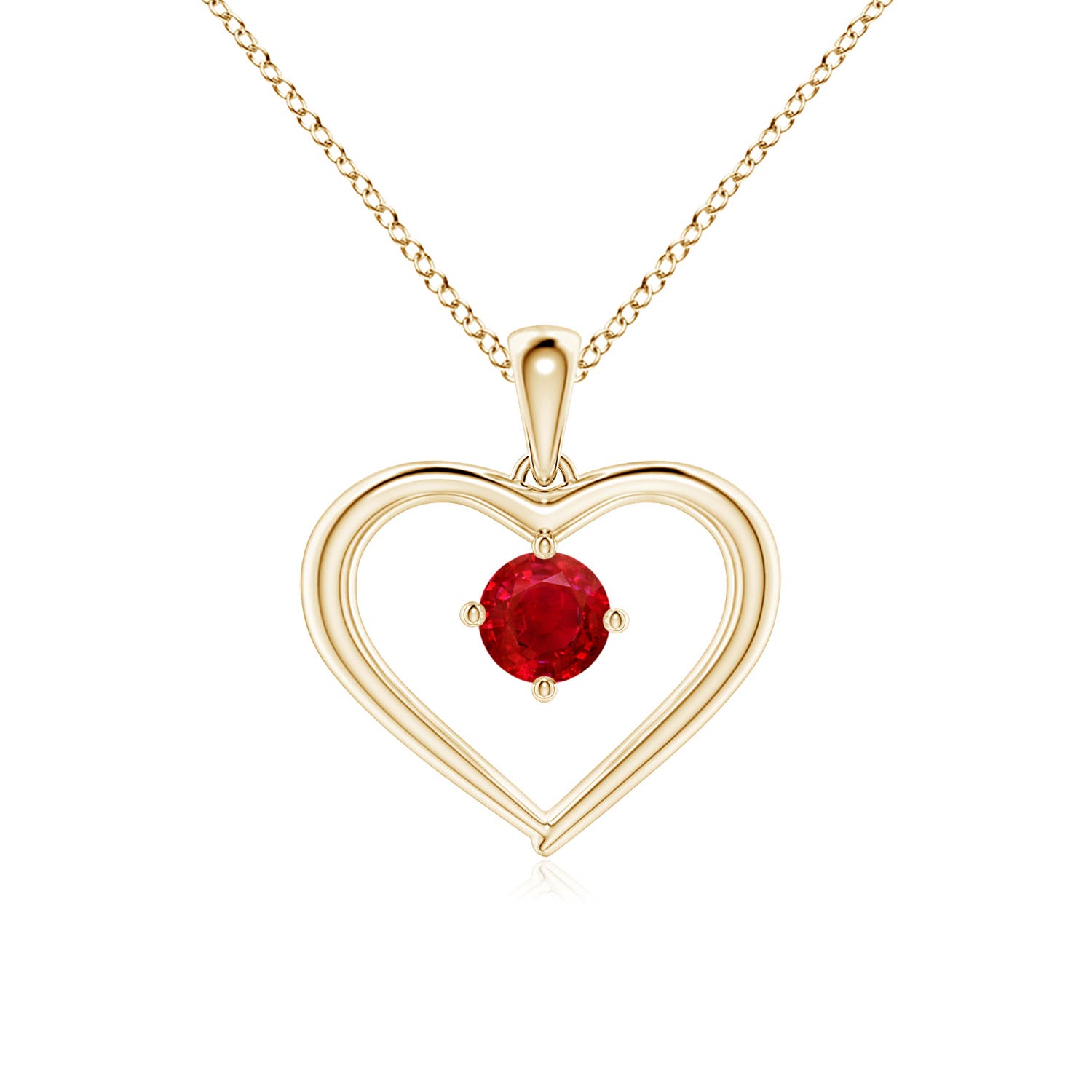 AAA - Ruby / 0.34 CT / 14 KT Yellow Gold