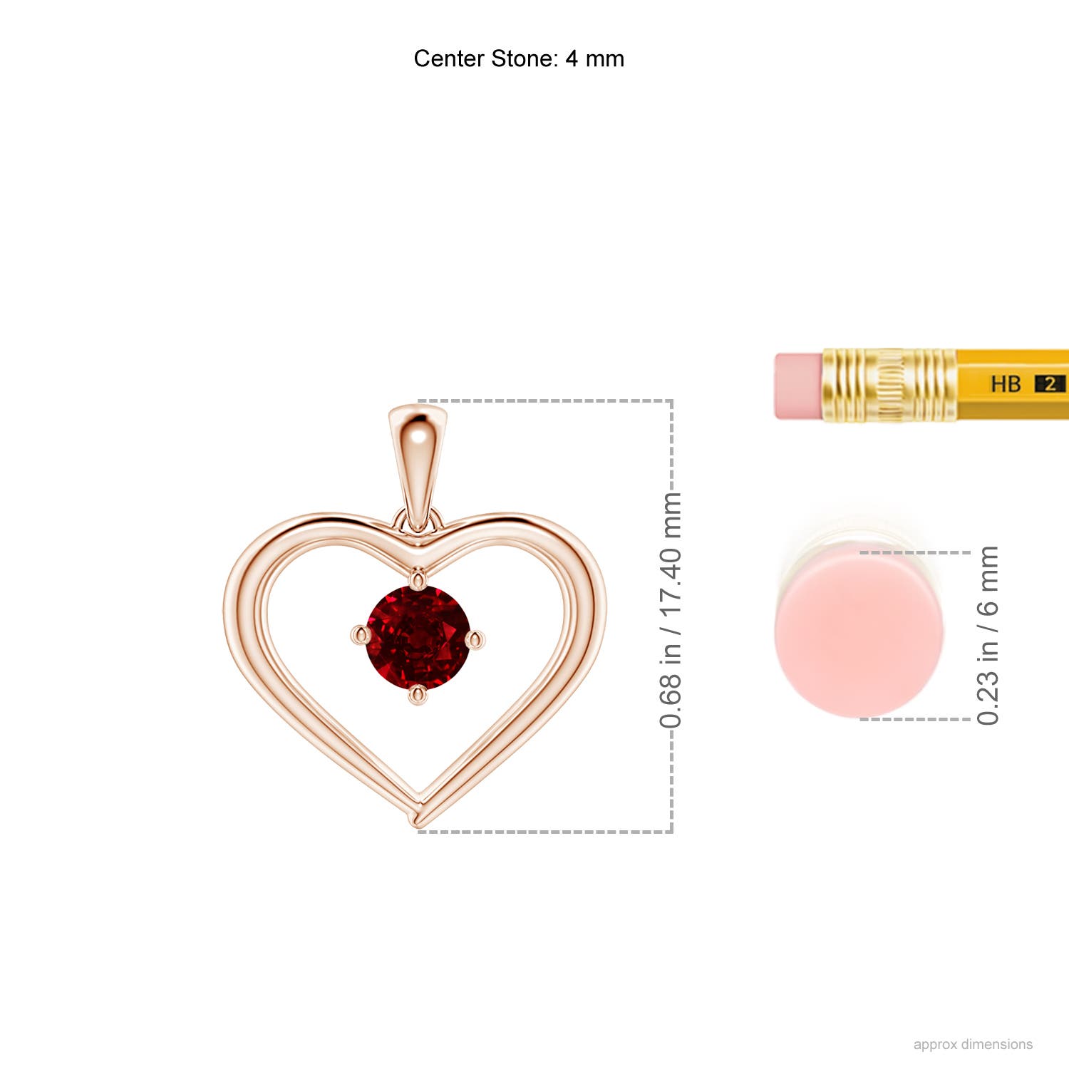 AAAA - Ruby / 0.34 CT / 14 KT Rose Gold