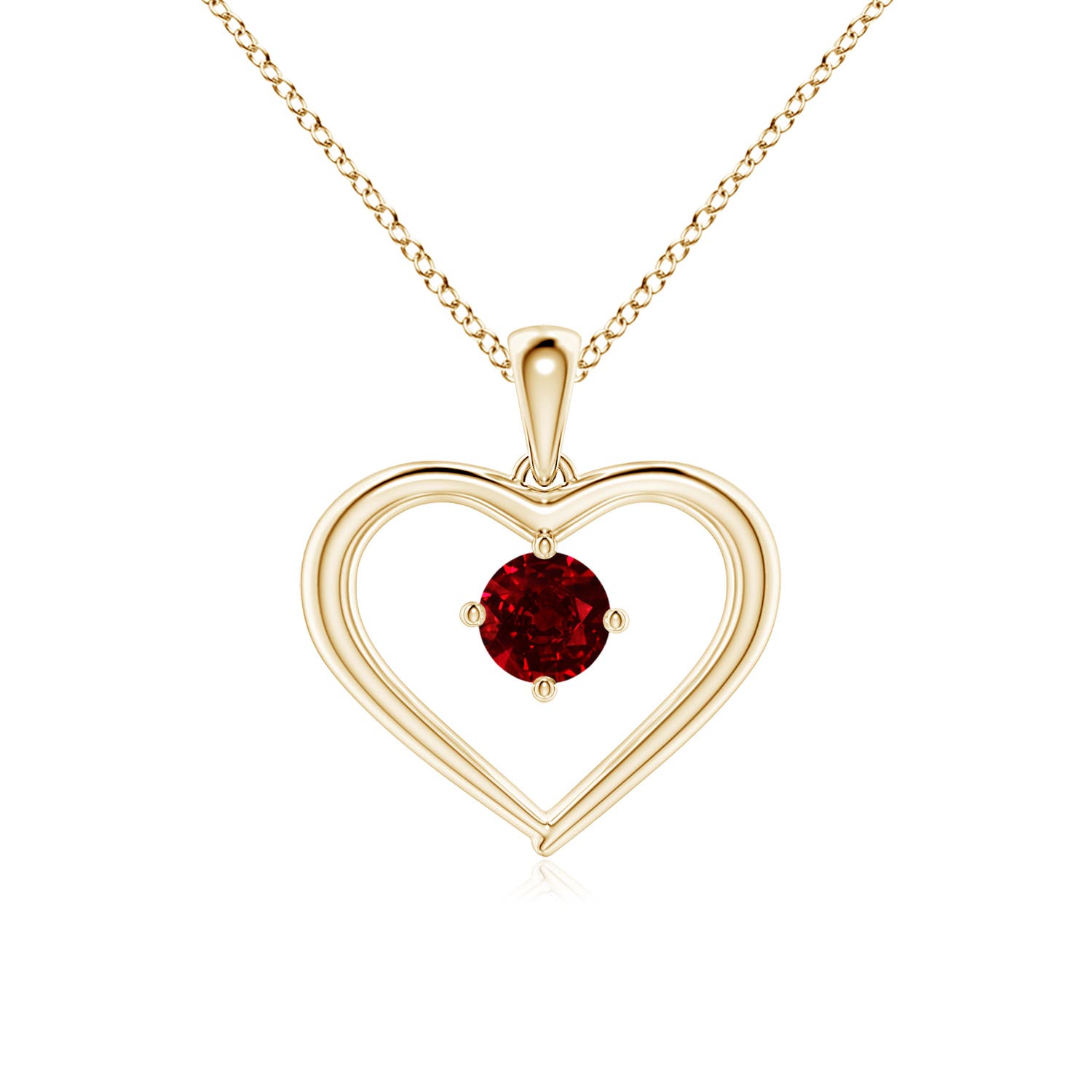 AAAA - Ruby / 0.34 CT / 14 KT Yellow Gold