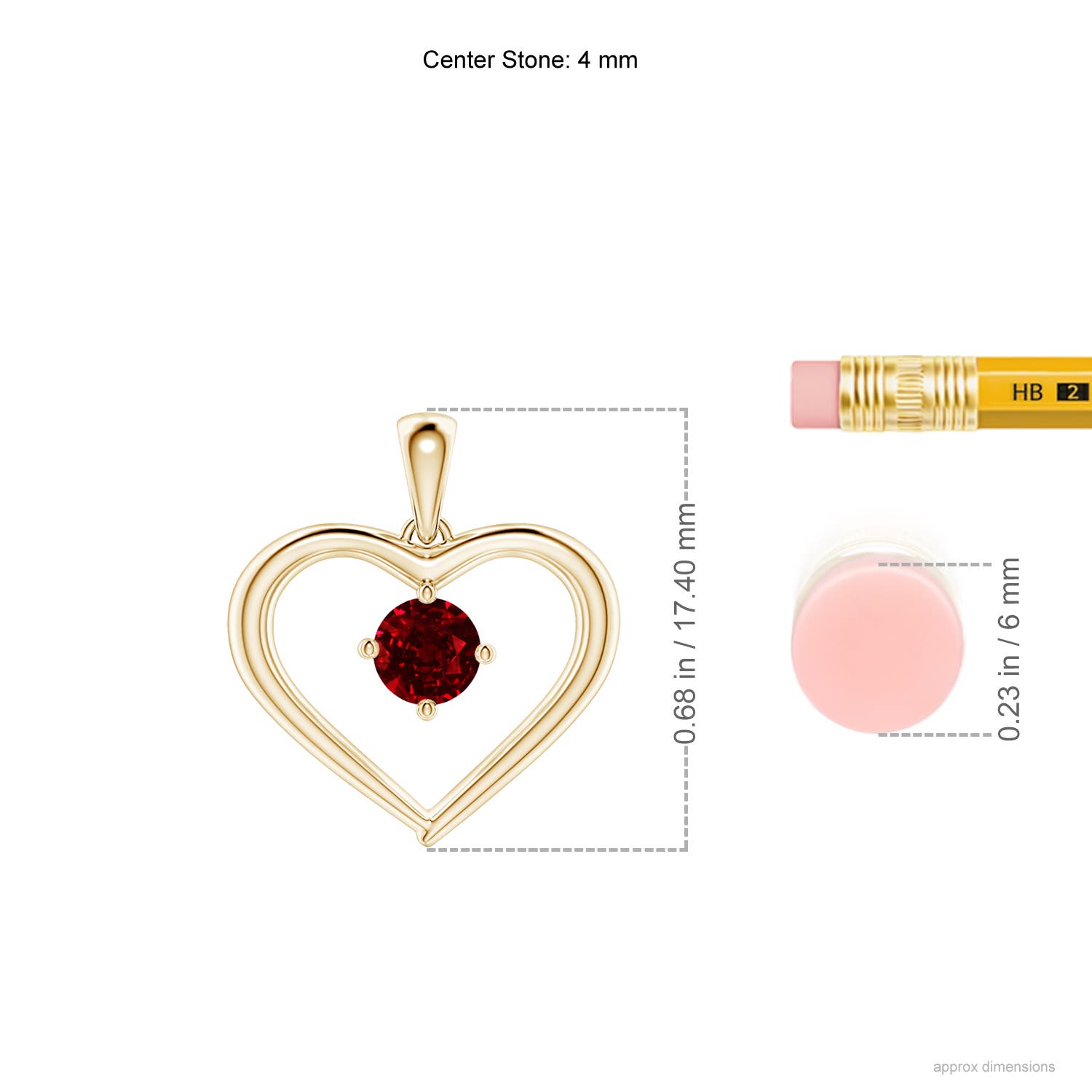 AAAA - Ruby / 0.34 CT / 14 KT Yellow Gold