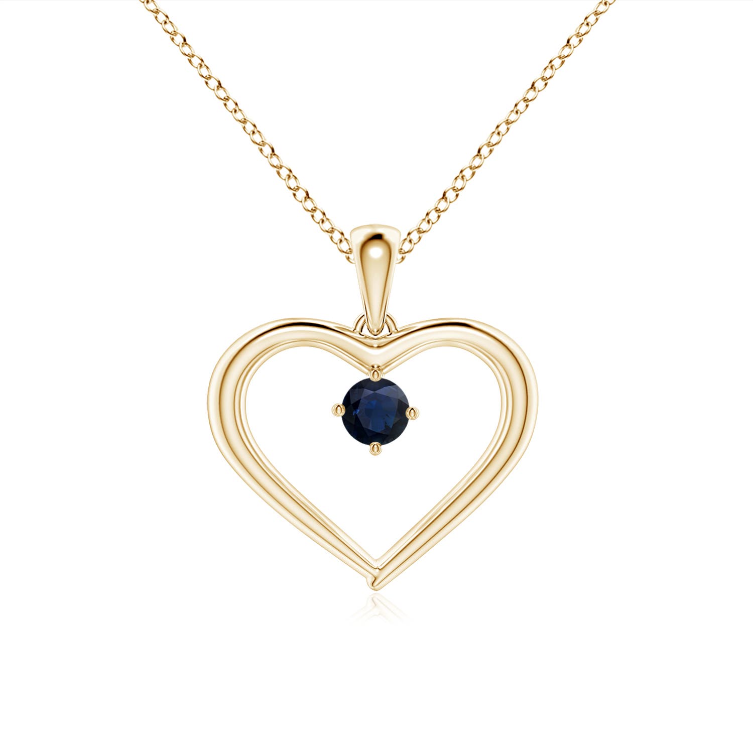 A - Blue Sapphire / 0.14 CT / 14 KT Yellow Gold