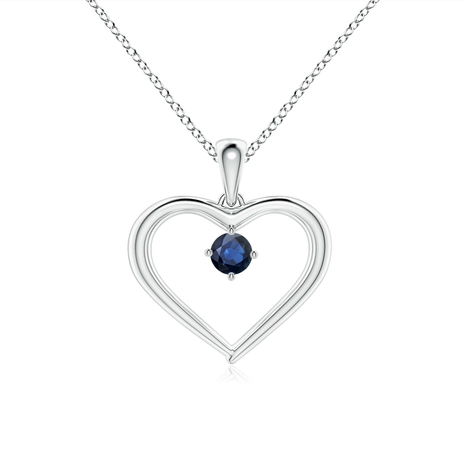 AA - Blue Sapphire / 0.14 CT / 14 KT White Gold