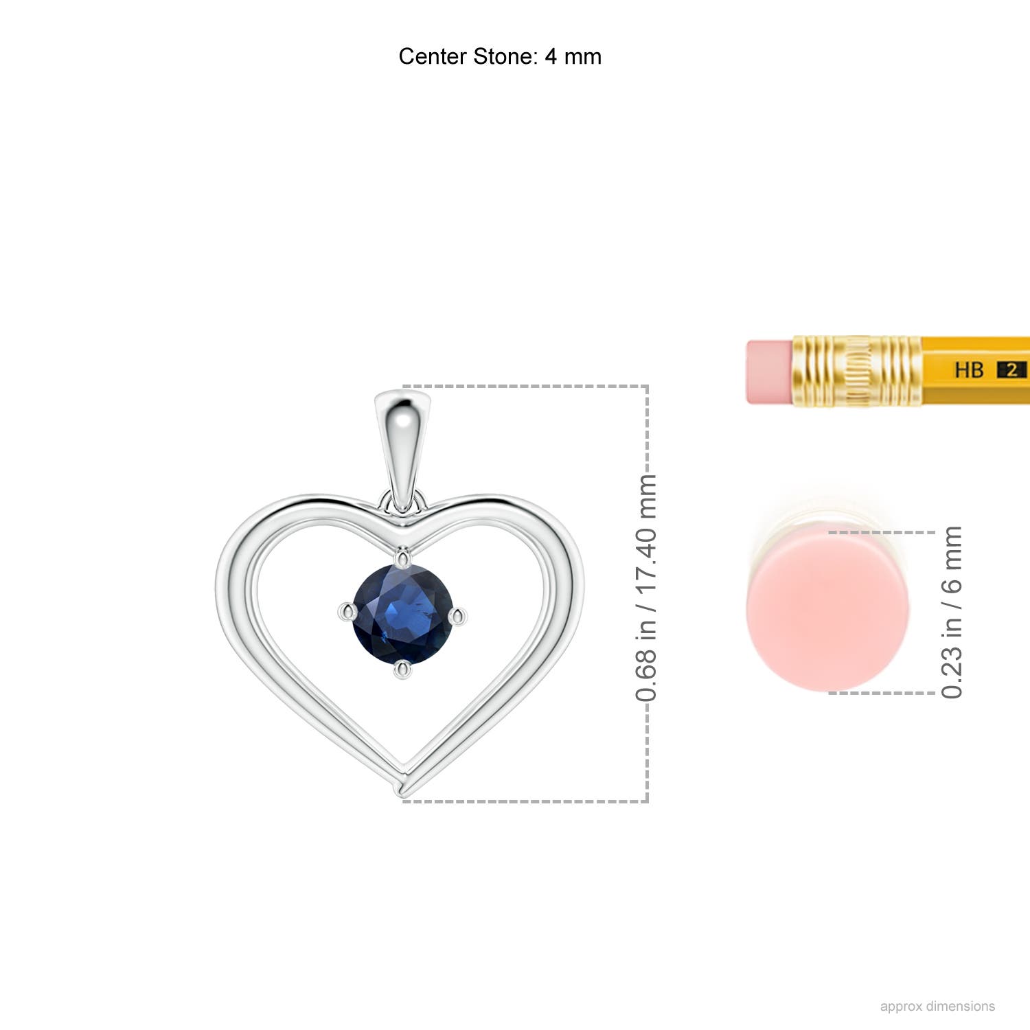 AA - Blue Sapphire / 0.33 CT / 14 KT White Gold
