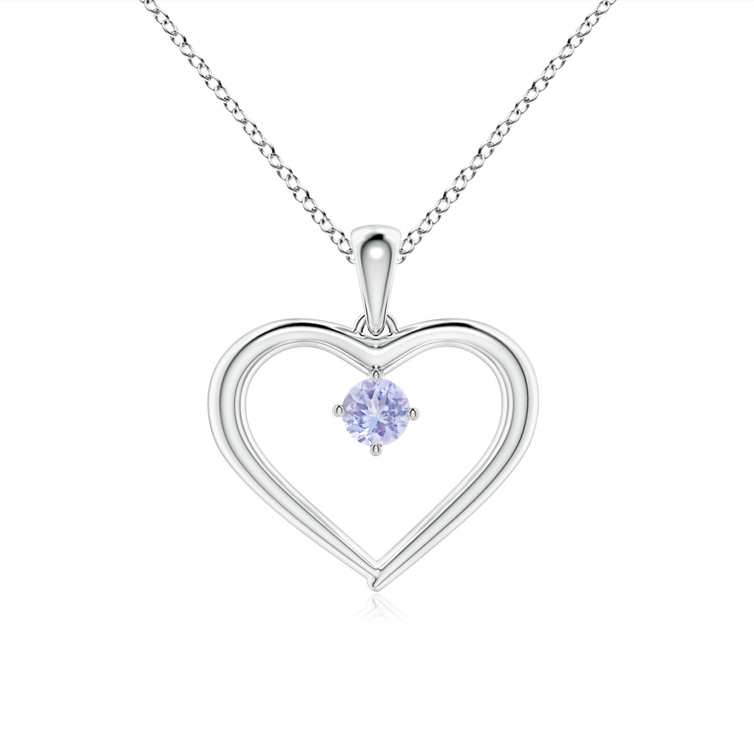 A - Tanzanite / 0.1 CT / 14 KT White Gold