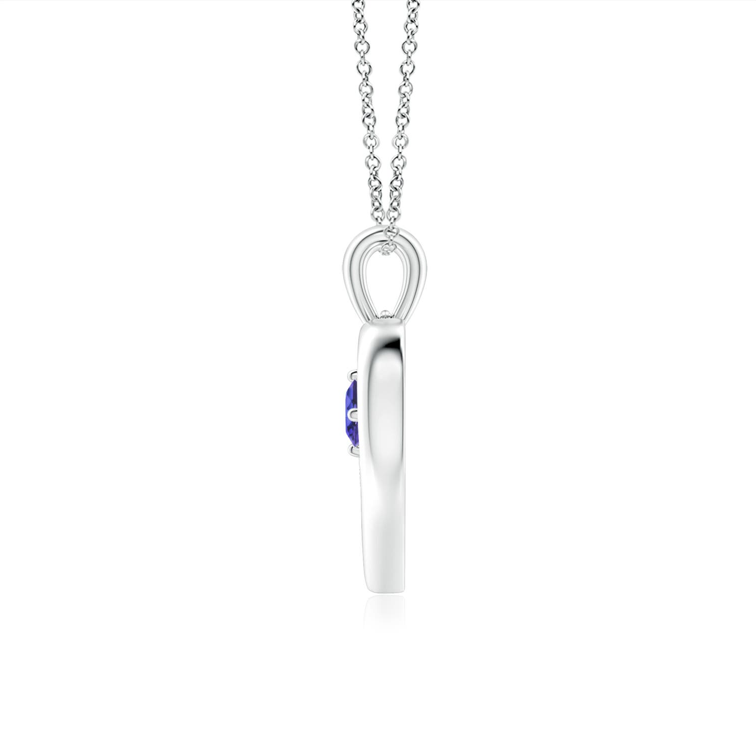 AAA - Tanzanite / 0.1 CT / 14 KT White Gold