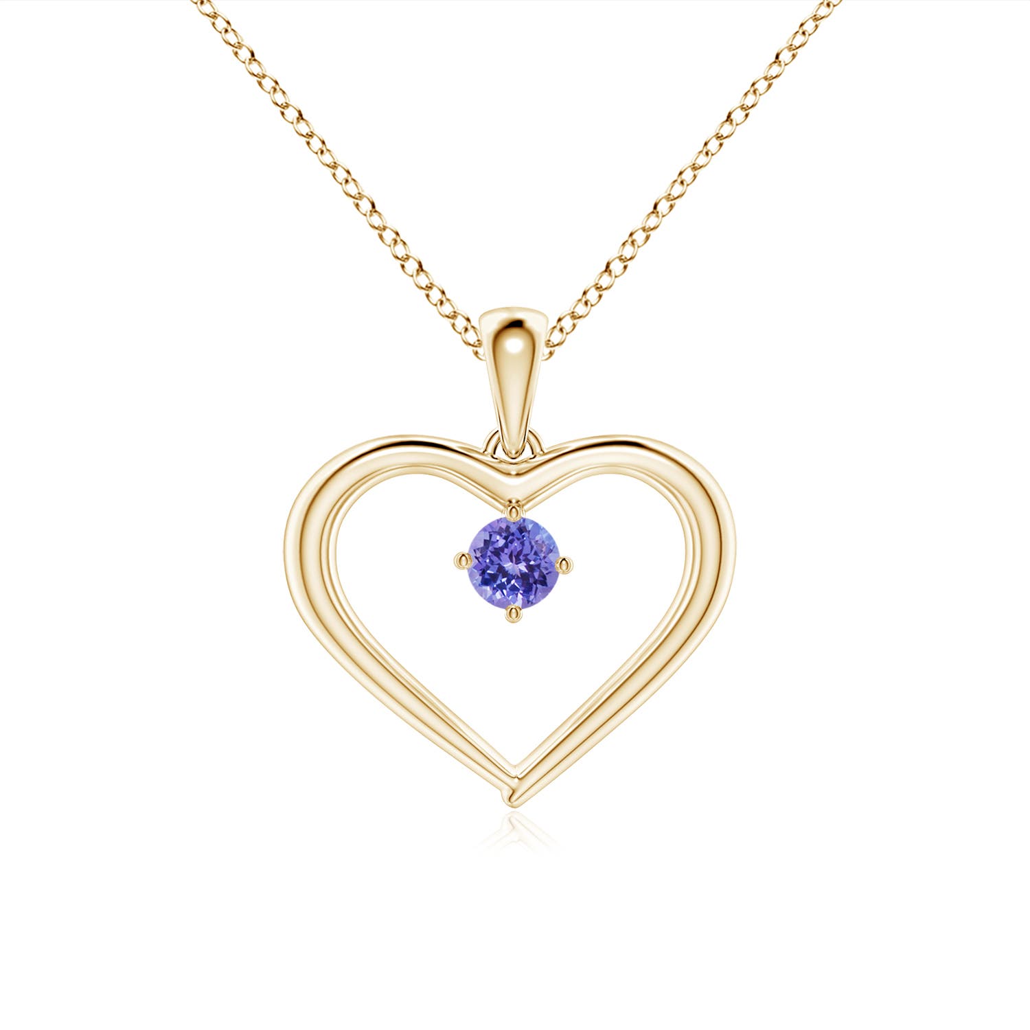 AAA - Tanzanite / 0.1 CT / 14 KT Yellow Gold