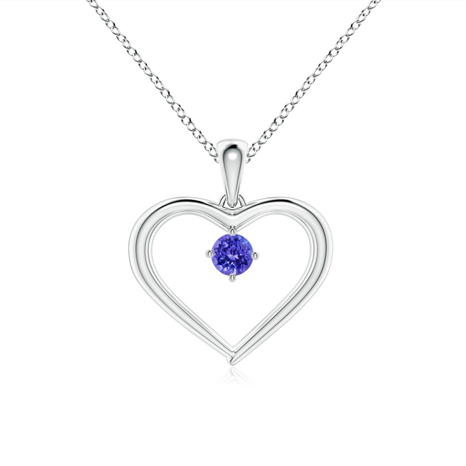 AAAA - Tanzanite / 0.1 CT / 14 KT White Gold