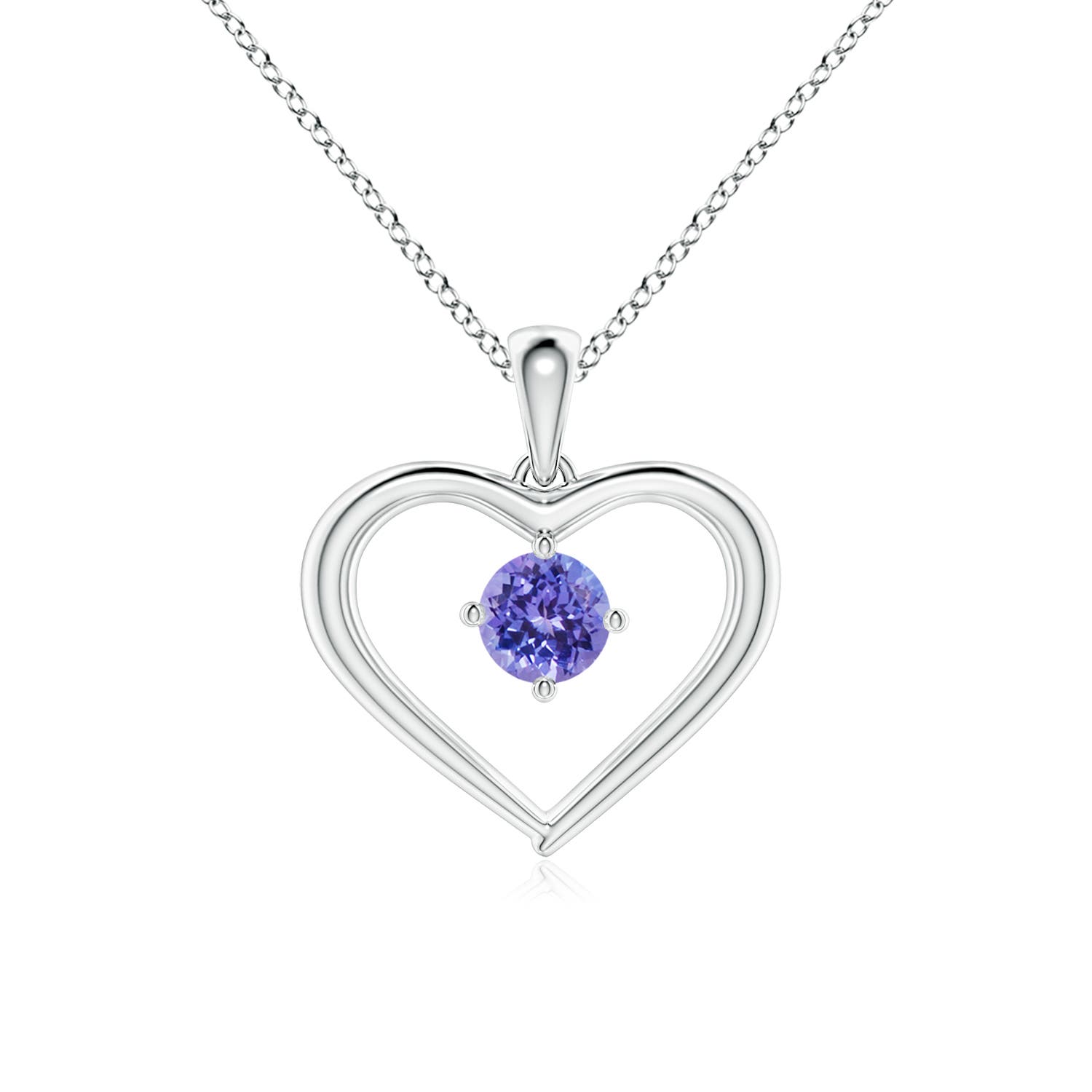 AAA - Tanzanite / 0.25 CT / 14 KT White Gold