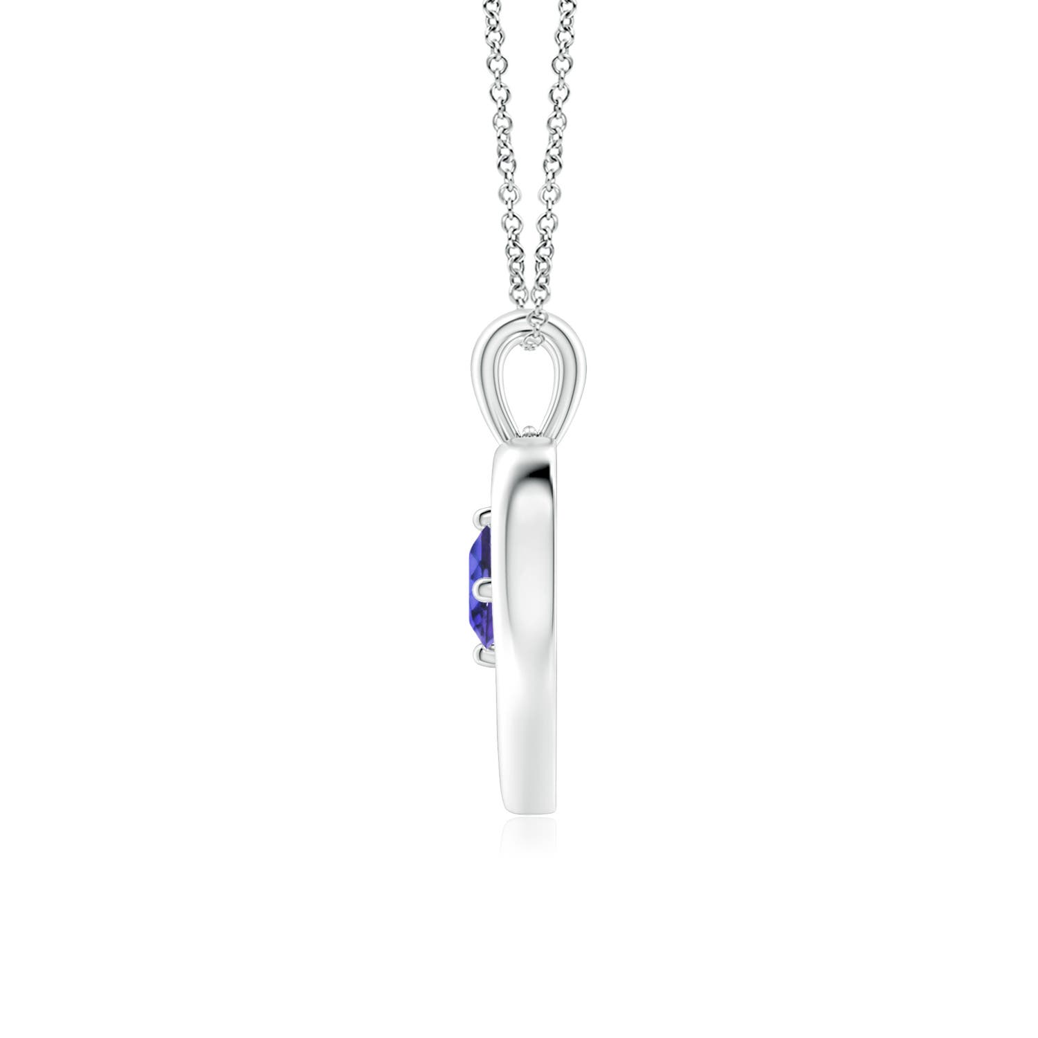 AAA - Tanzanite / 0.25 CT / 14 KT White Gold