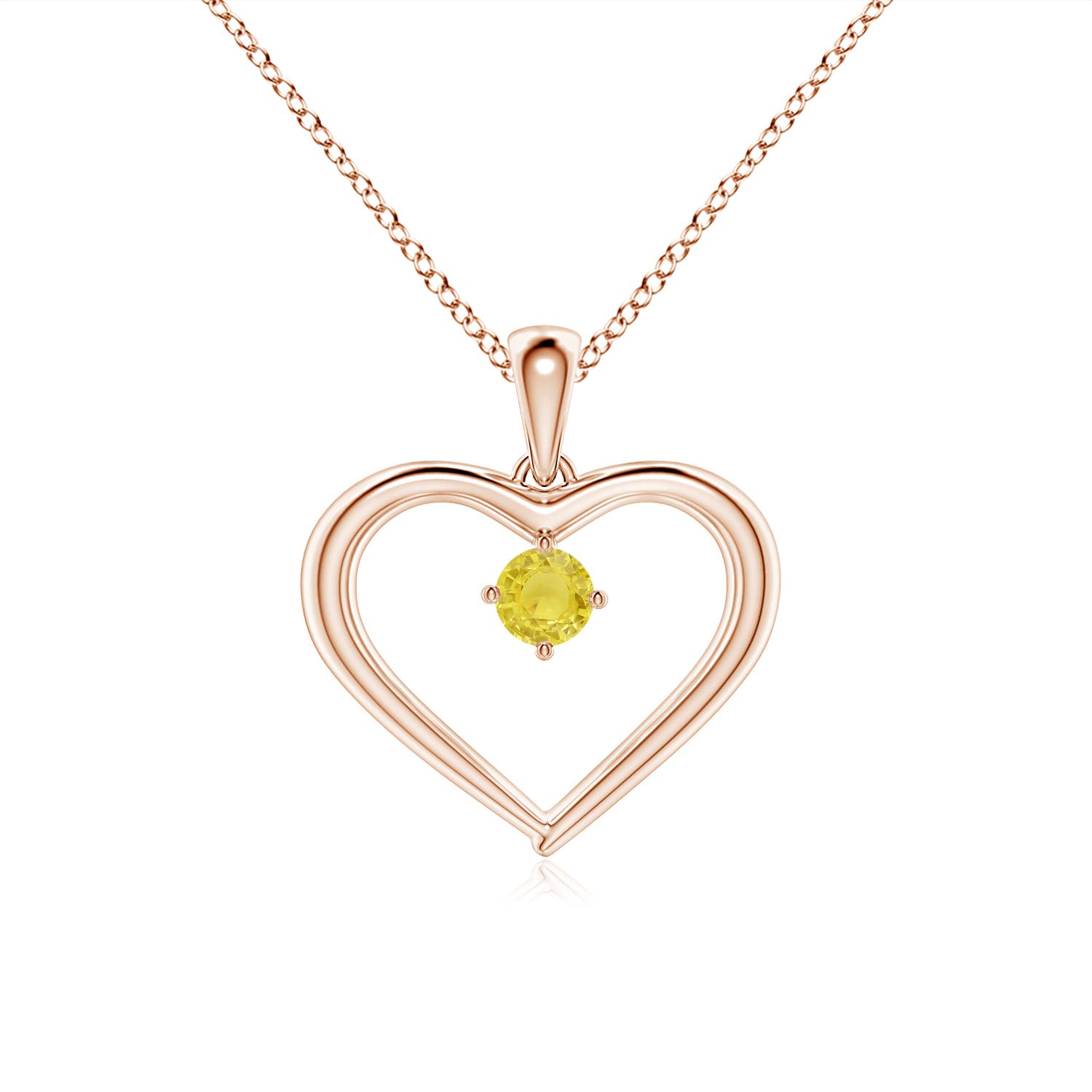 A - Yellow Sapphire / 0.12 CT / 14 KT Rose Gold