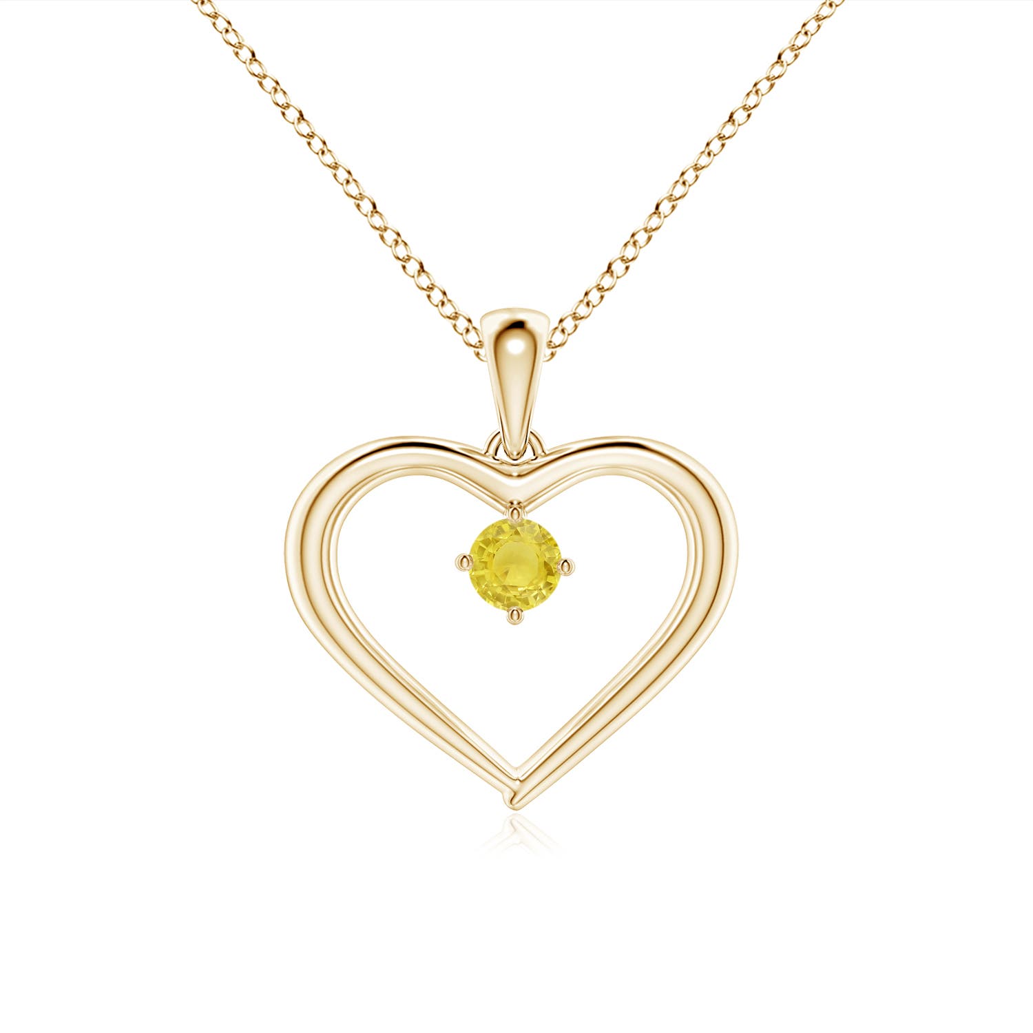 A - Yellow Sapphire / 0.12 CT / 14 KT Yellow Gold