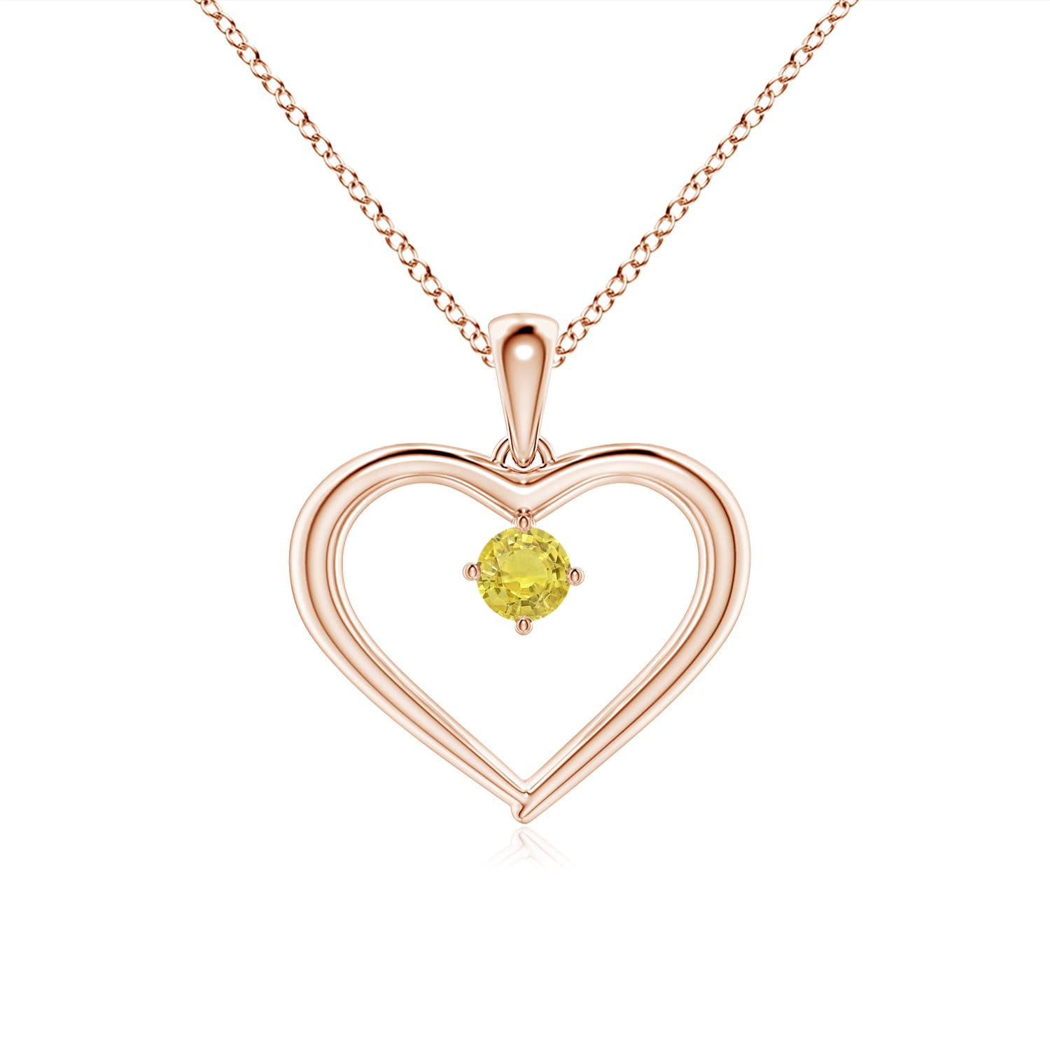 AA - Yellow Sapphire / 0.12 CT / 14 KT Rose Gold