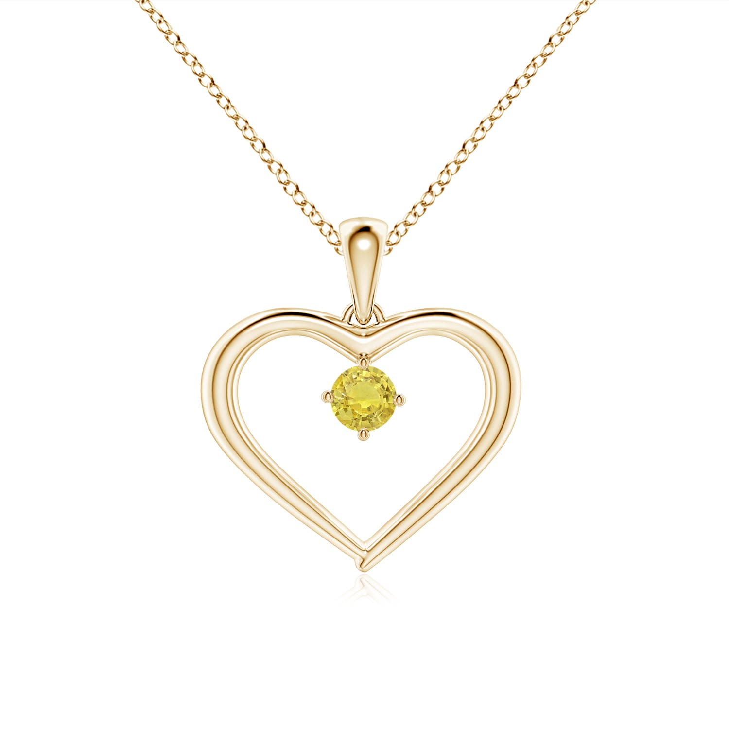 AA - Yellow Sapphire / 0.12 CT / 14 KT Yellow Gold