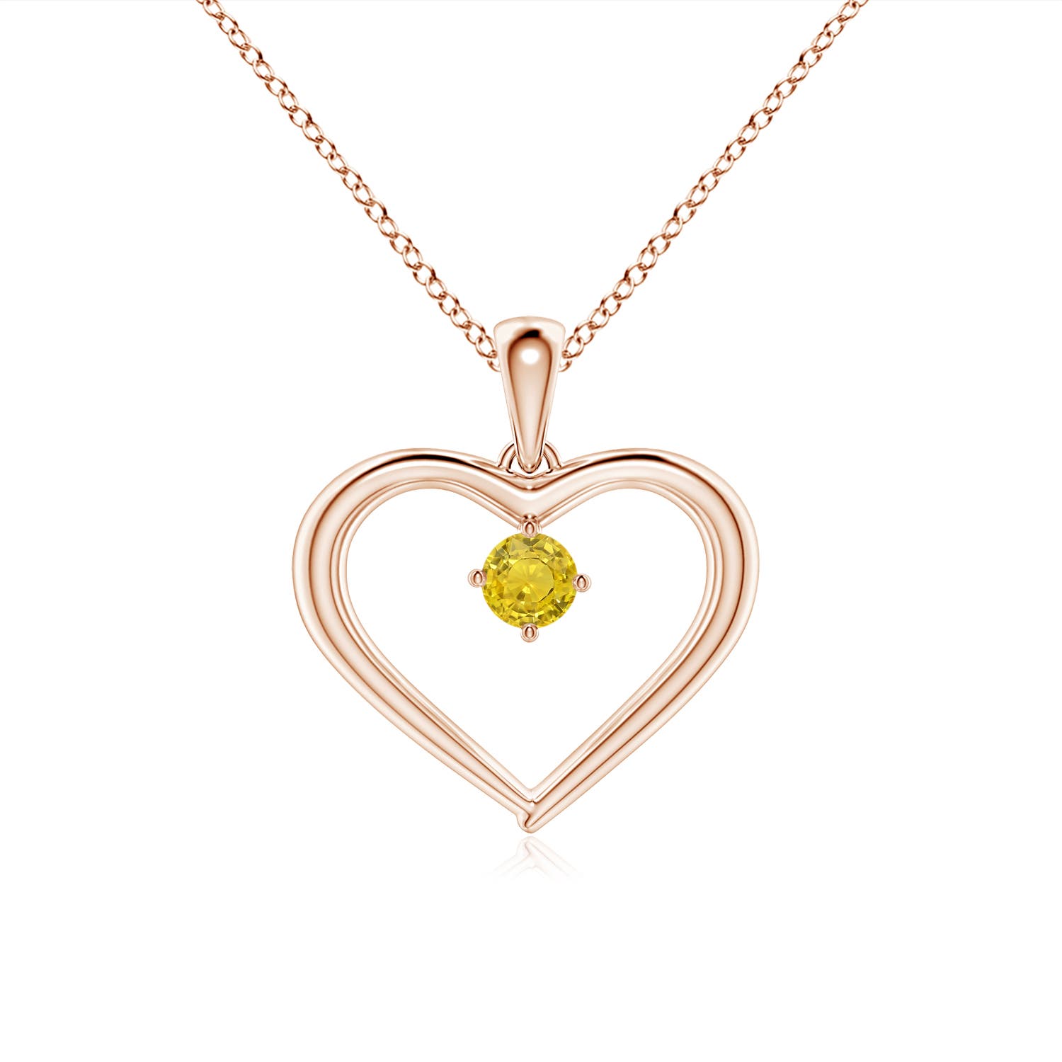 AAA - Yellow Sapphire / 0.12 CT / 14 KT Rose Gold