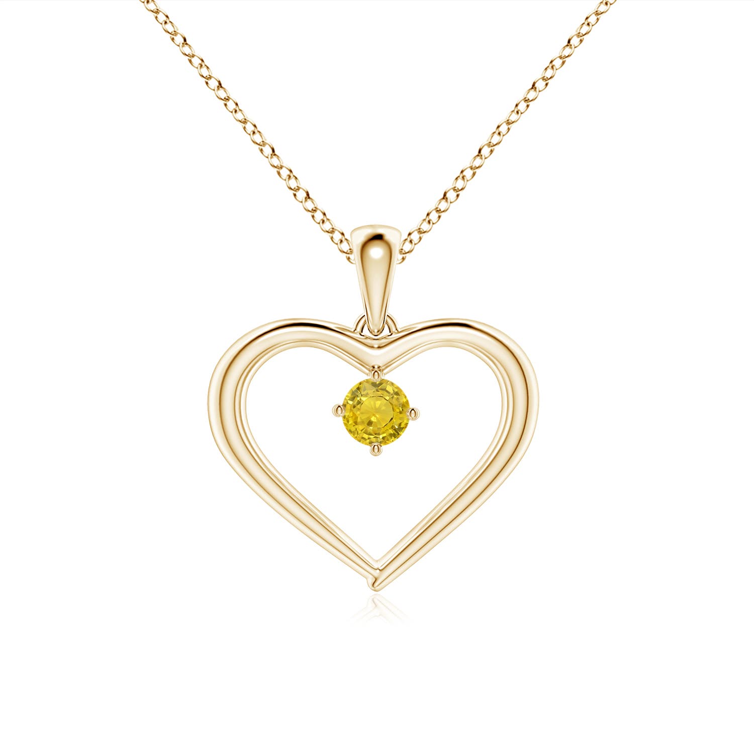 AAA - Yellow Sapphire / 0.12 CT / 14 KT Yellow Gold