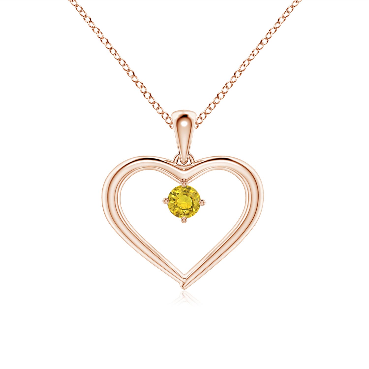 AAAA - Yellow Sapphire / 0.12 CT / 14 KT Rose Gold