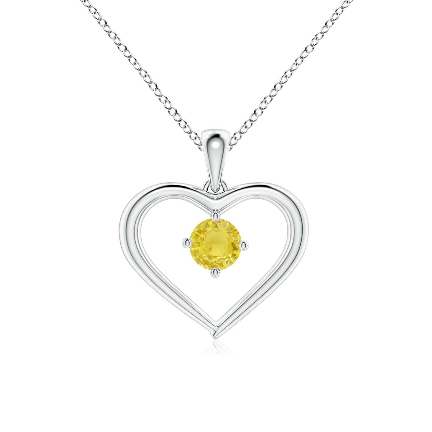 A - Yellow Sapphire / 0.27 CT / 14 KT White Gold