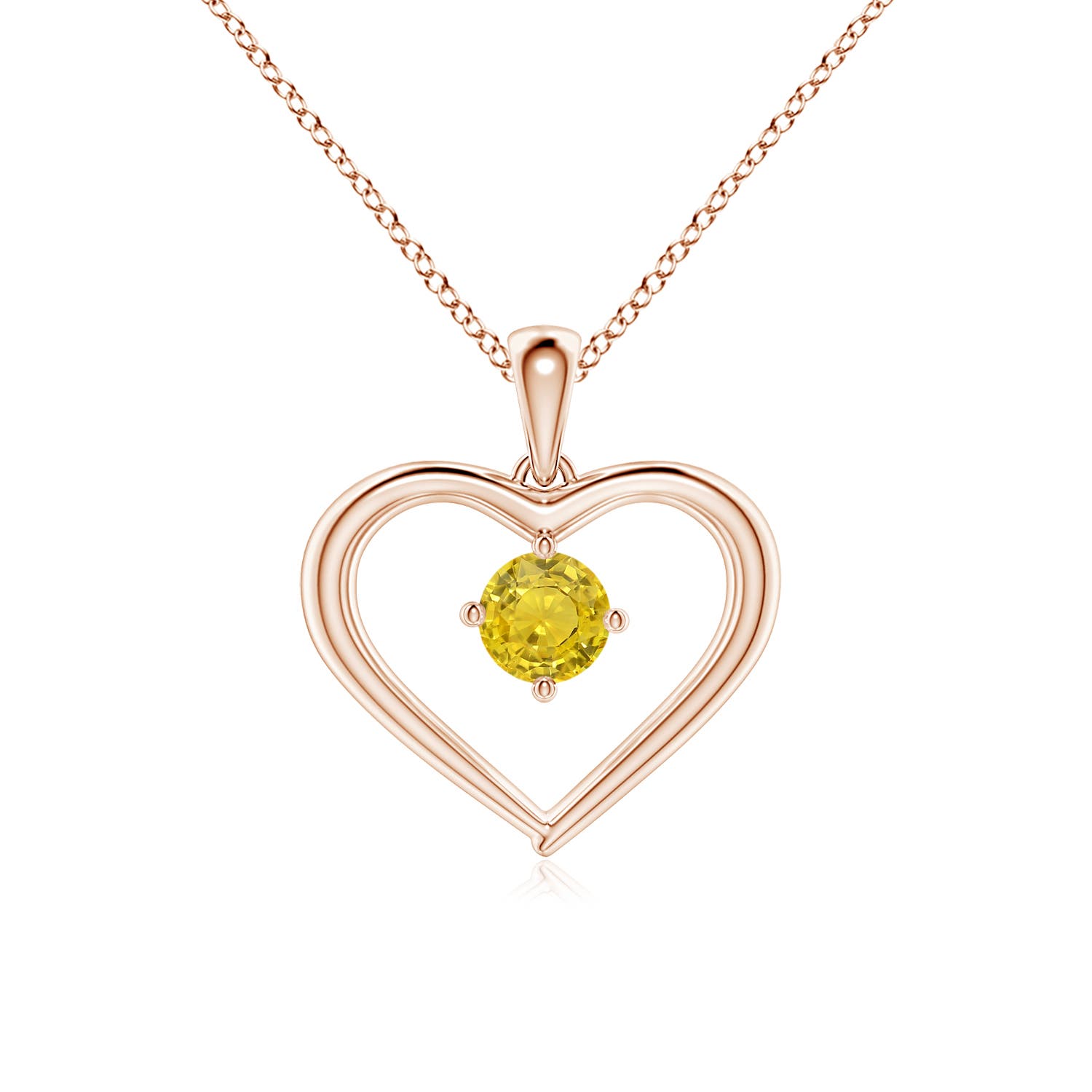 AAA - Yellow Sapphire / 0.27 CT / 14 KT Rose Gold