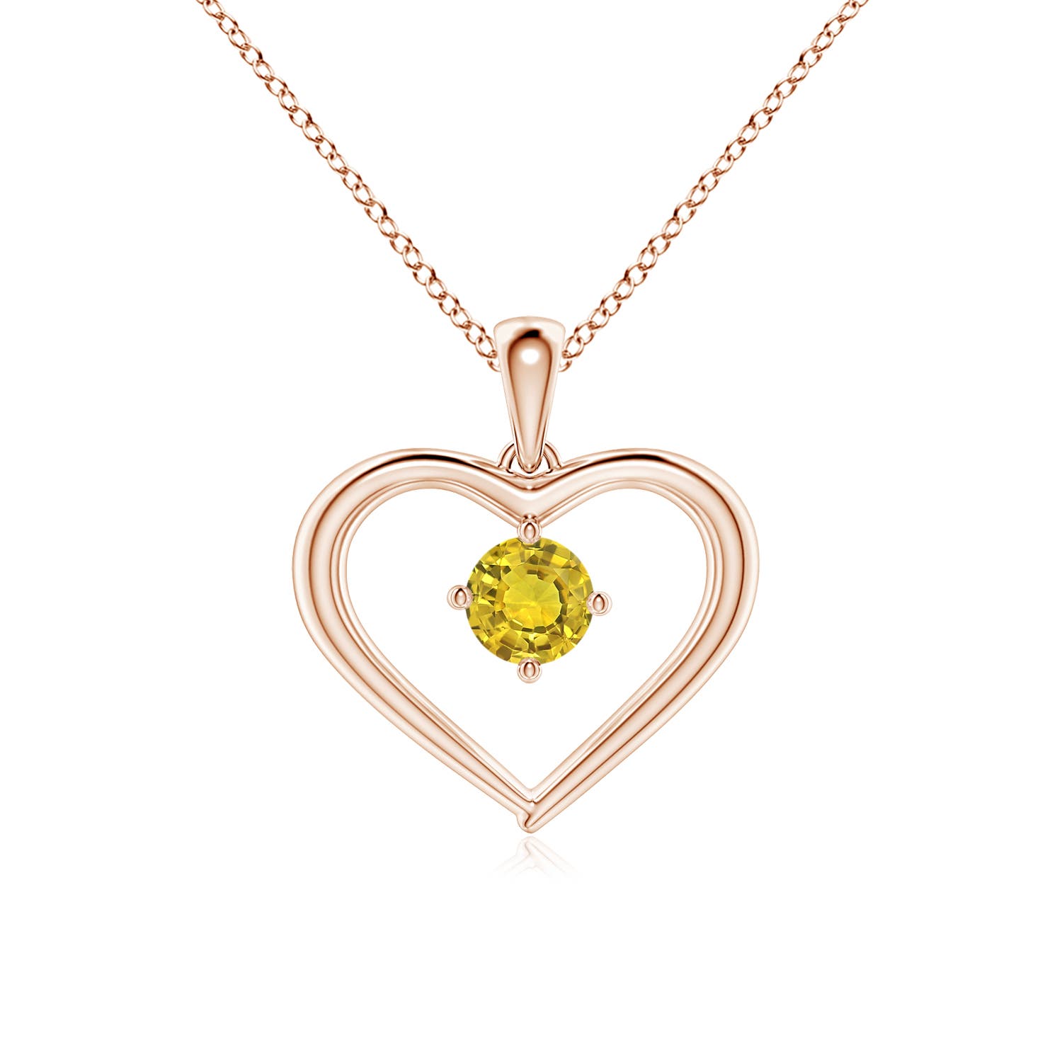 AAAA - Yellow Sapphire / 0.27 CT / 14 KT Rose Gold