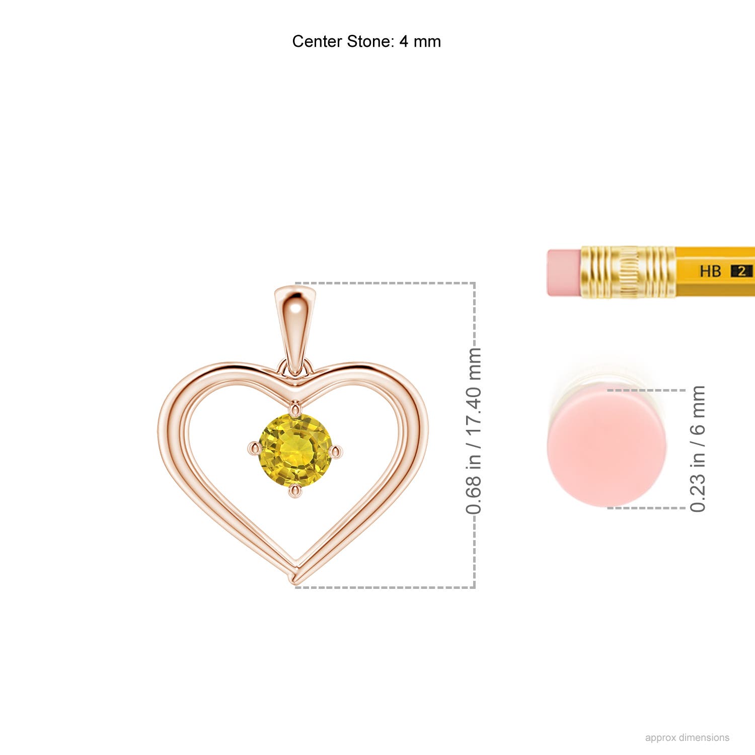 AAAA - Yellow Sapphire / 0.27 CT / 14 KT Rose Gold